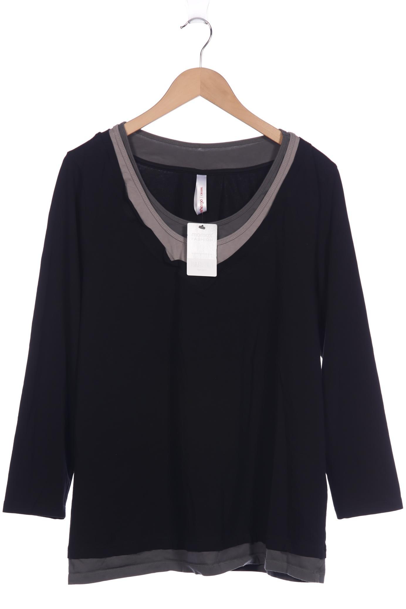 

sheego Damen Langarmshirt, schwarz, Gr. 48