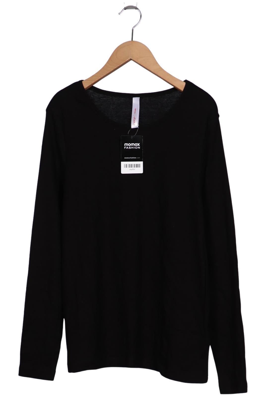 

sheego Damen Langarmshirt, schwarz, Gr. 40