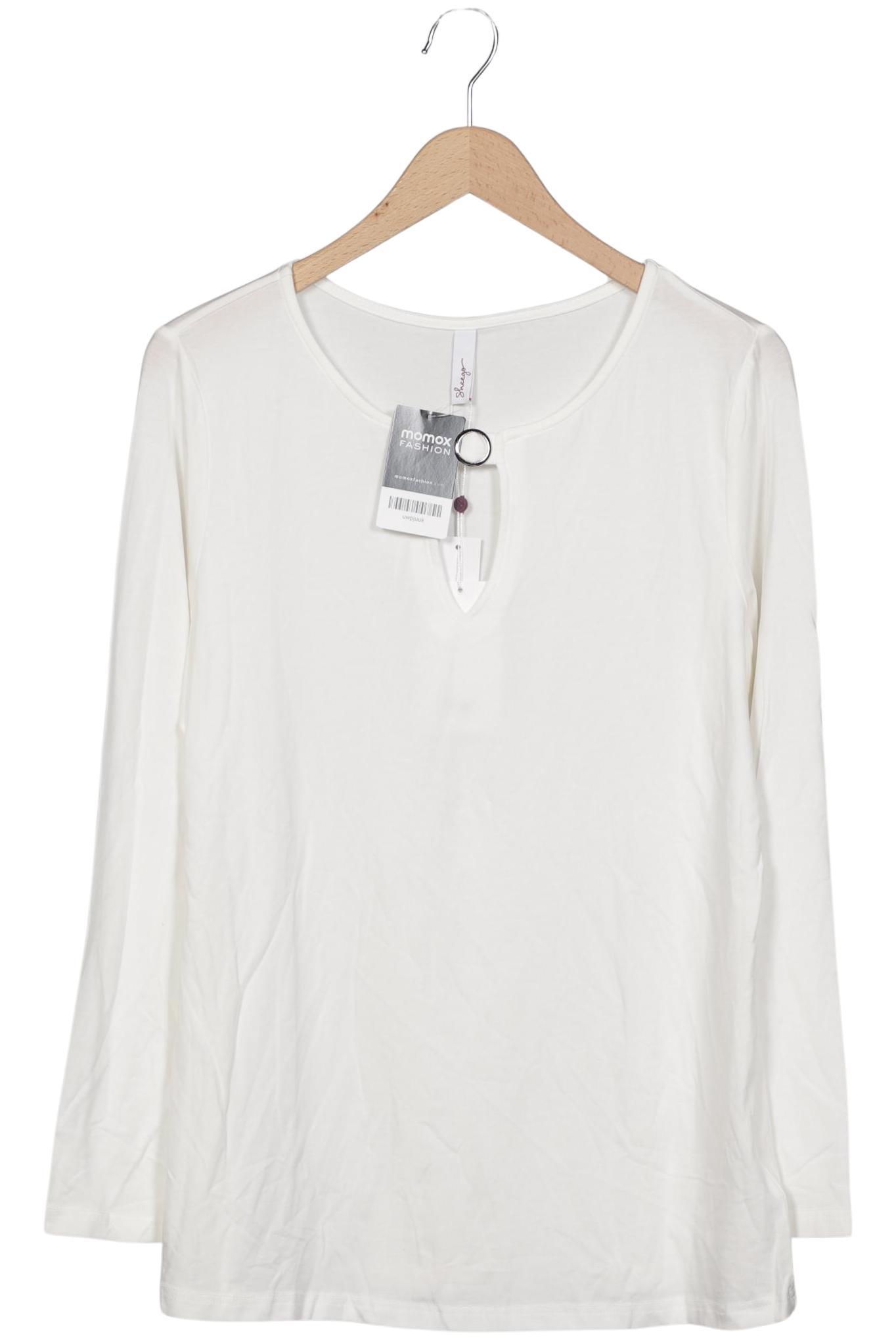 

sheego Damen Langarmshirt, weiß, Gr. 40