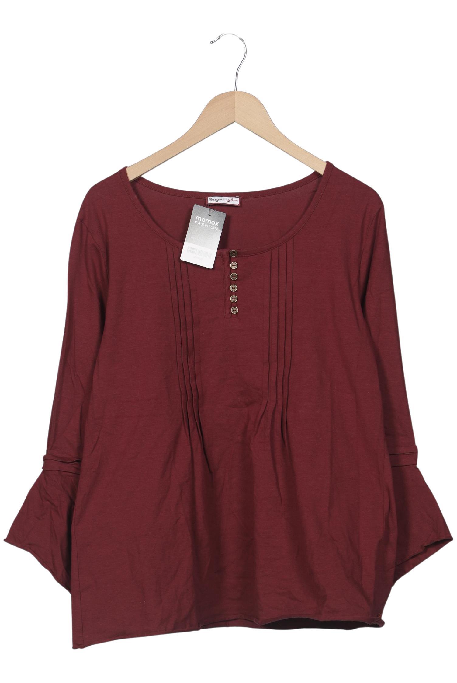 

sheego Damen Langarmshirt, bordeaux, Gr. 44