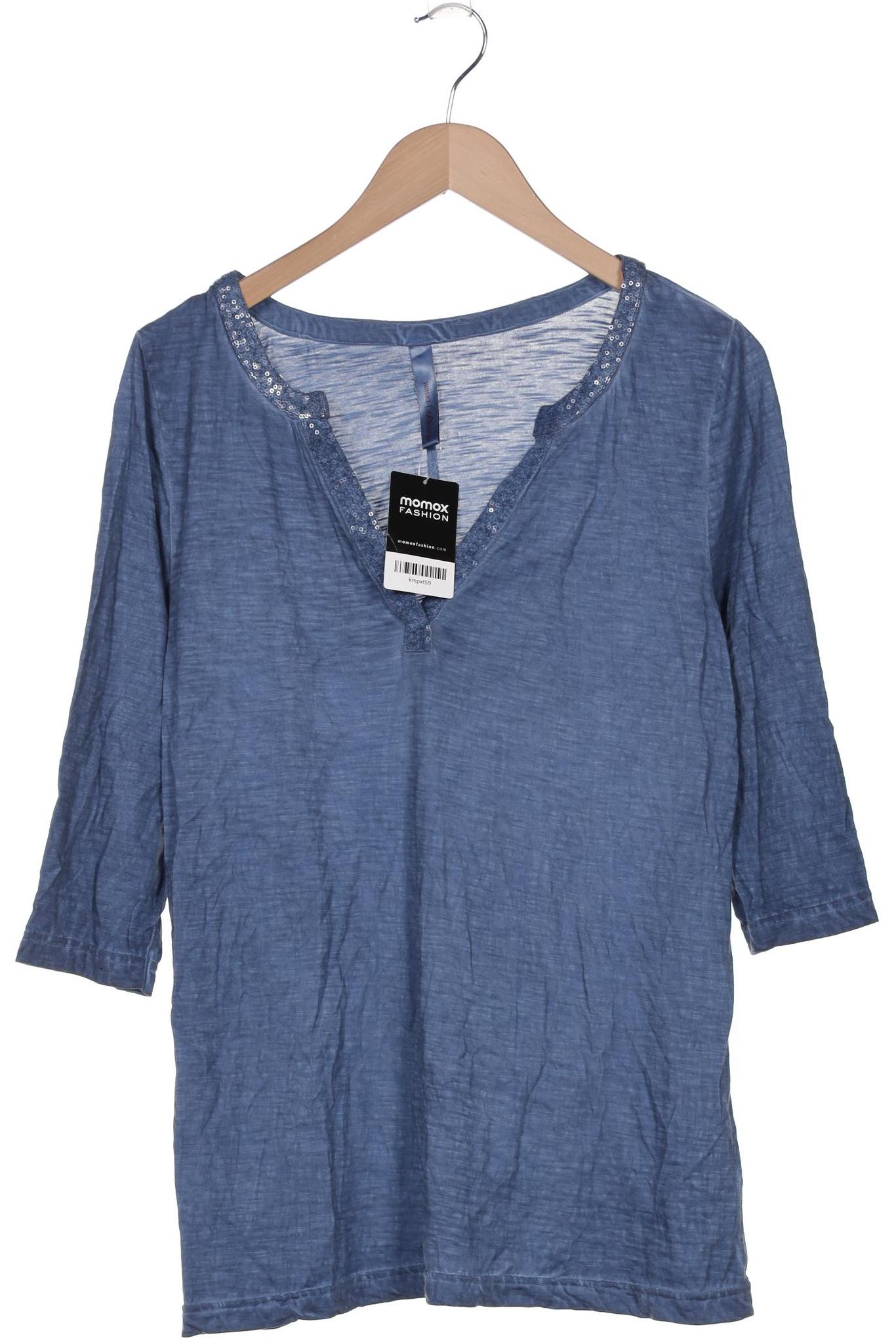 

sheego Damen Langarmshirt, blau, Gr. 40