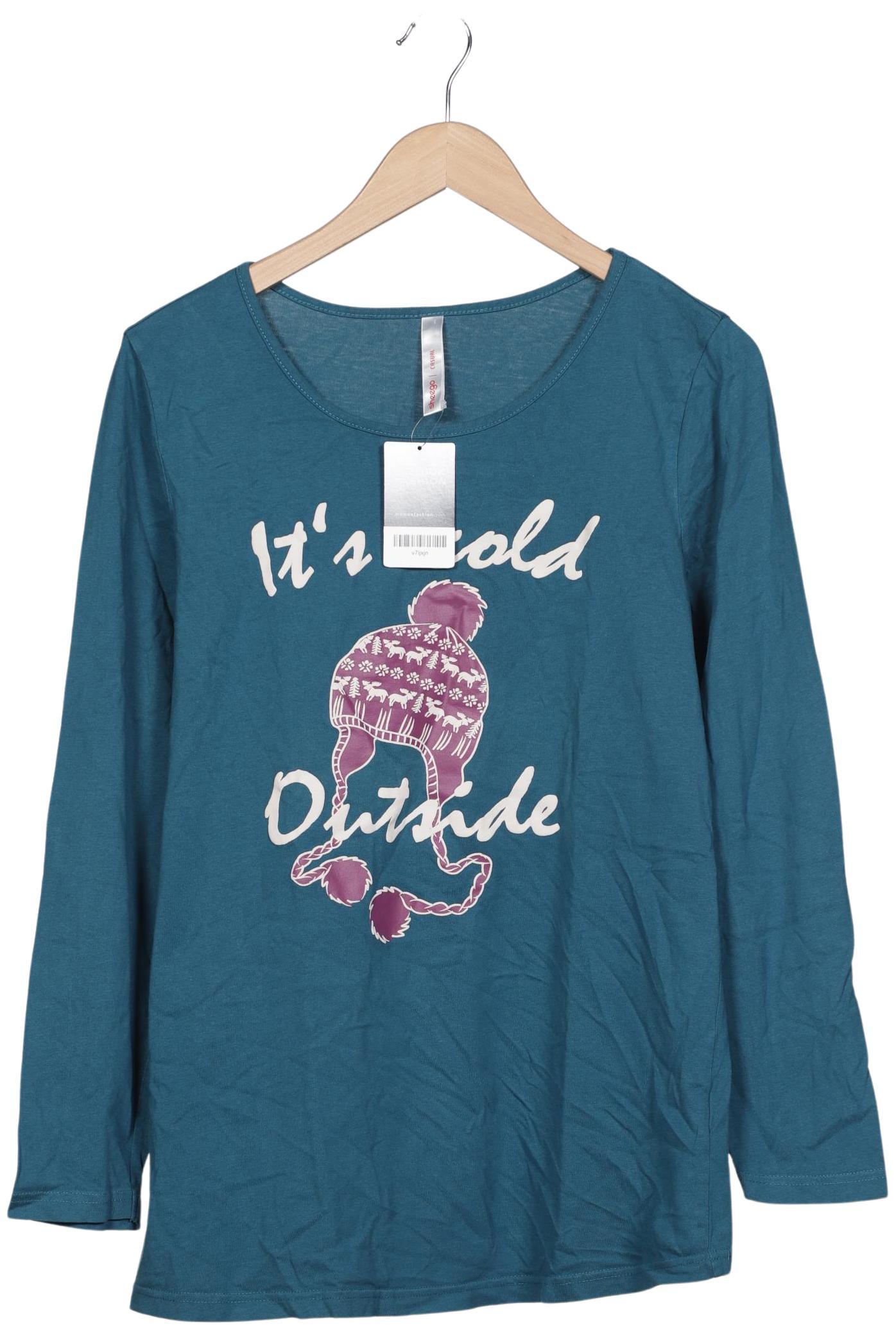 

sheego Damen Langarmshirt, türkis, Gr. 40