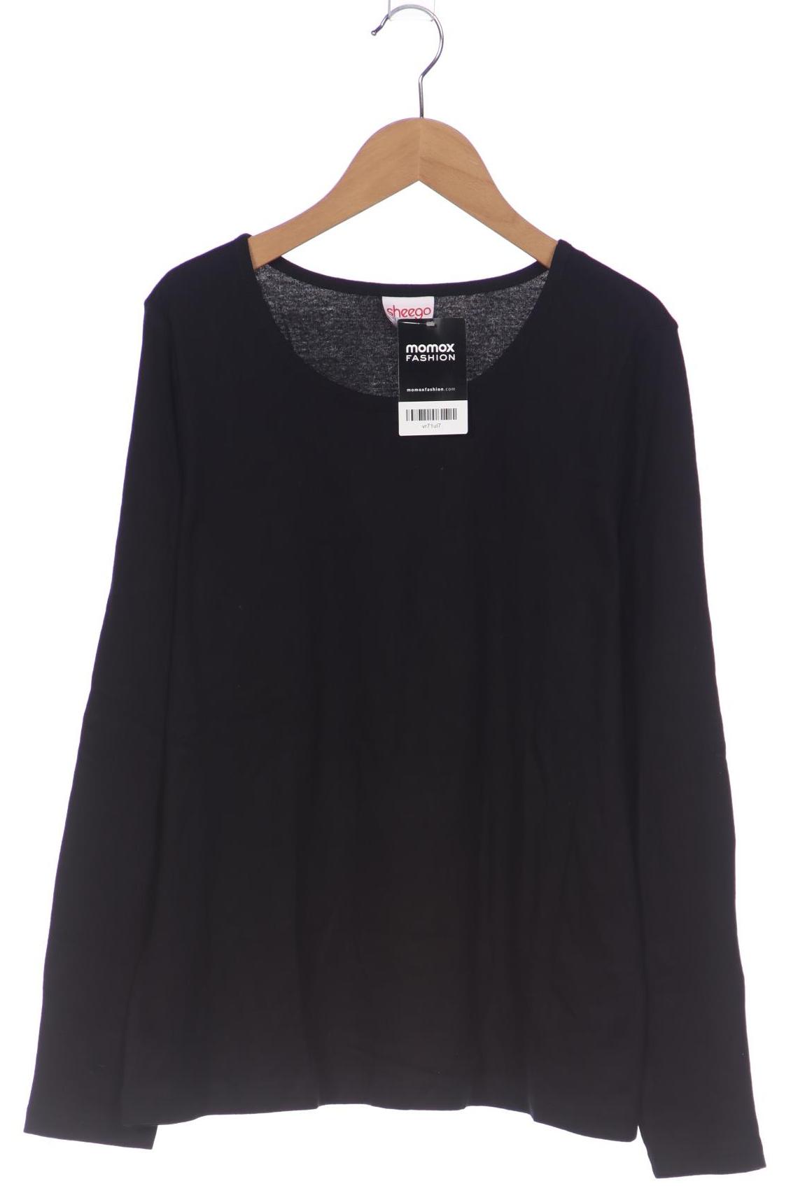 

sheego Damen Langarmshirt, schwarz, Gr. 40