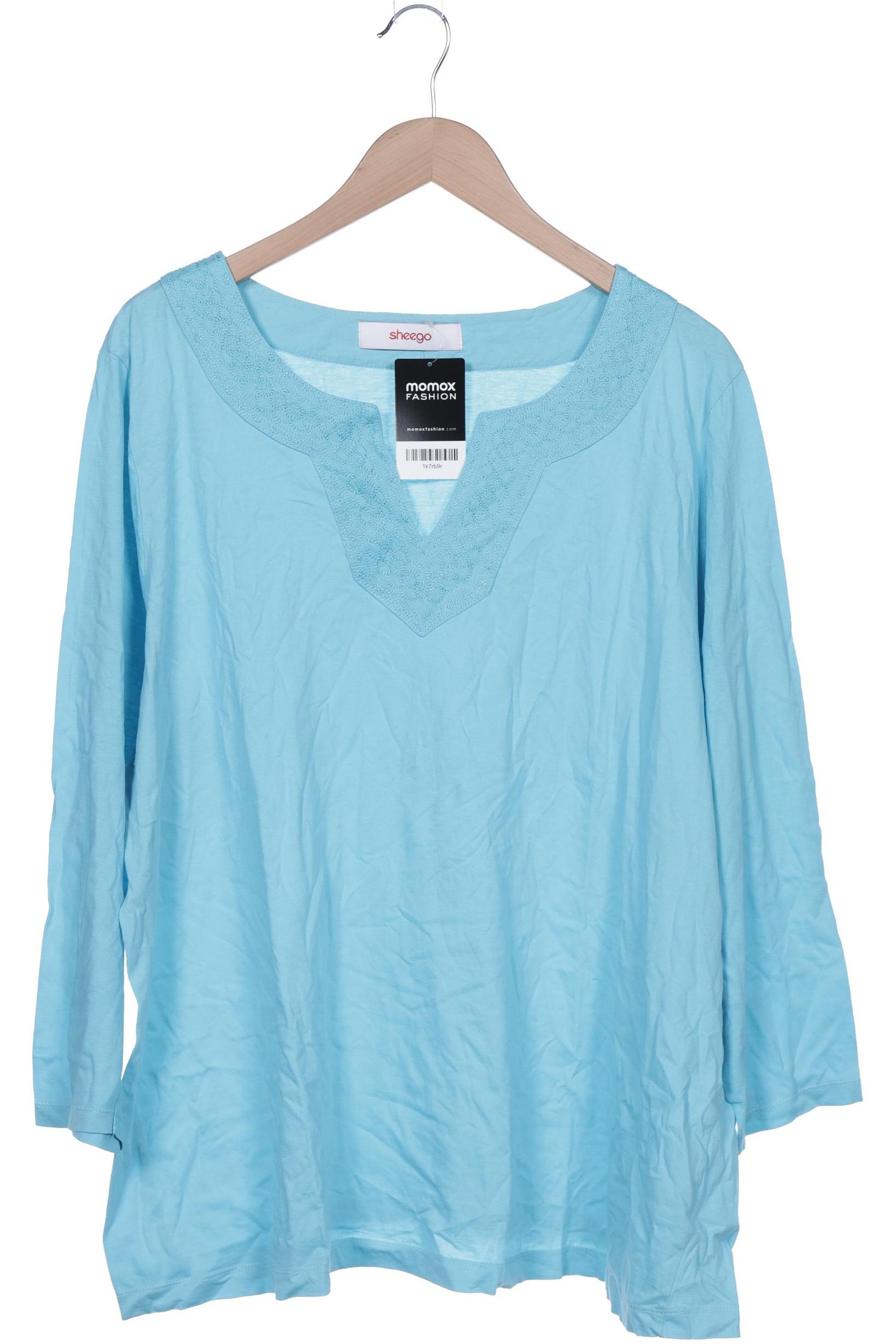 

sheego Damen Langarmshirt, blau, Gr. 52