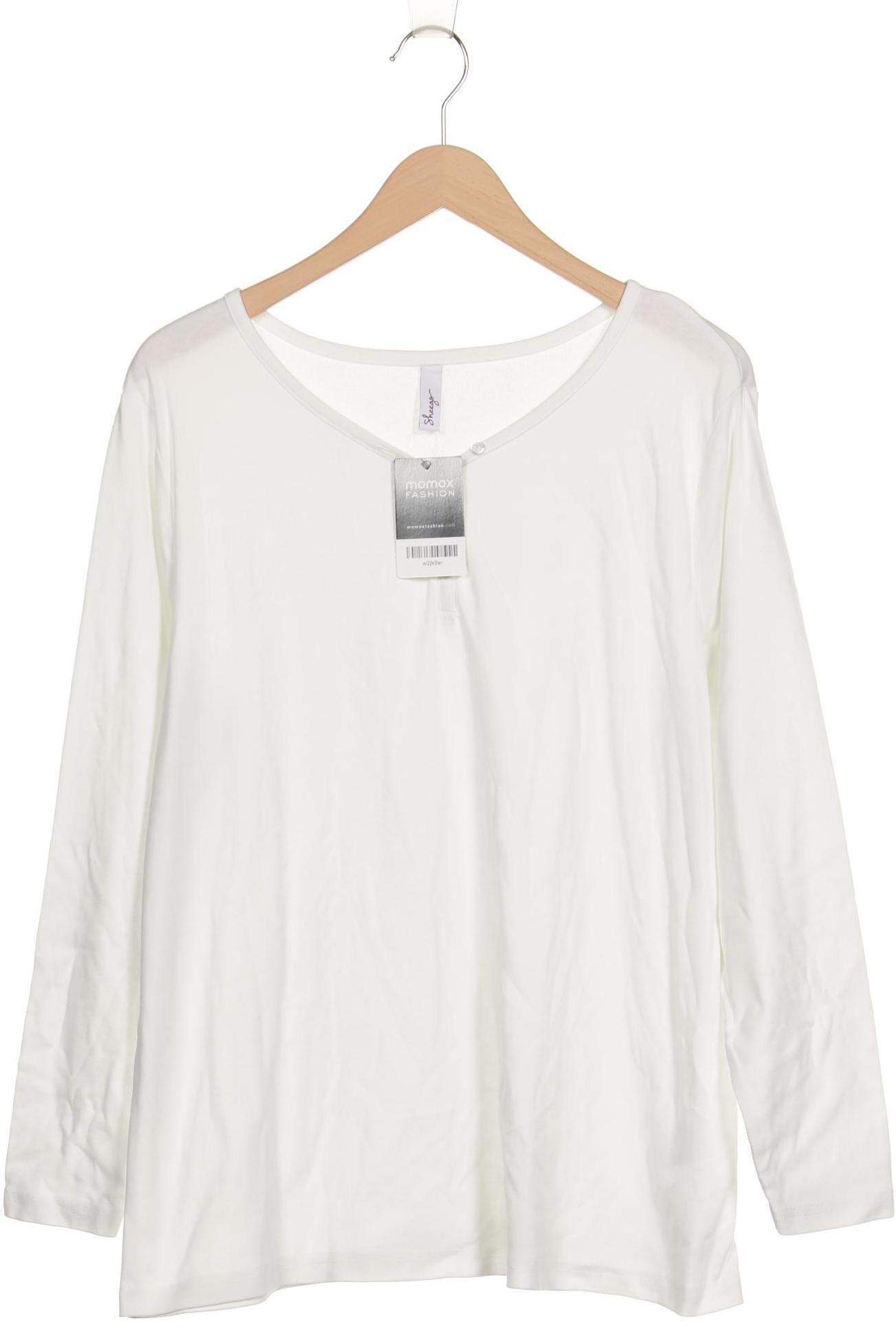 

sheego Damen Langarmshirt, weiß, Gr. 48