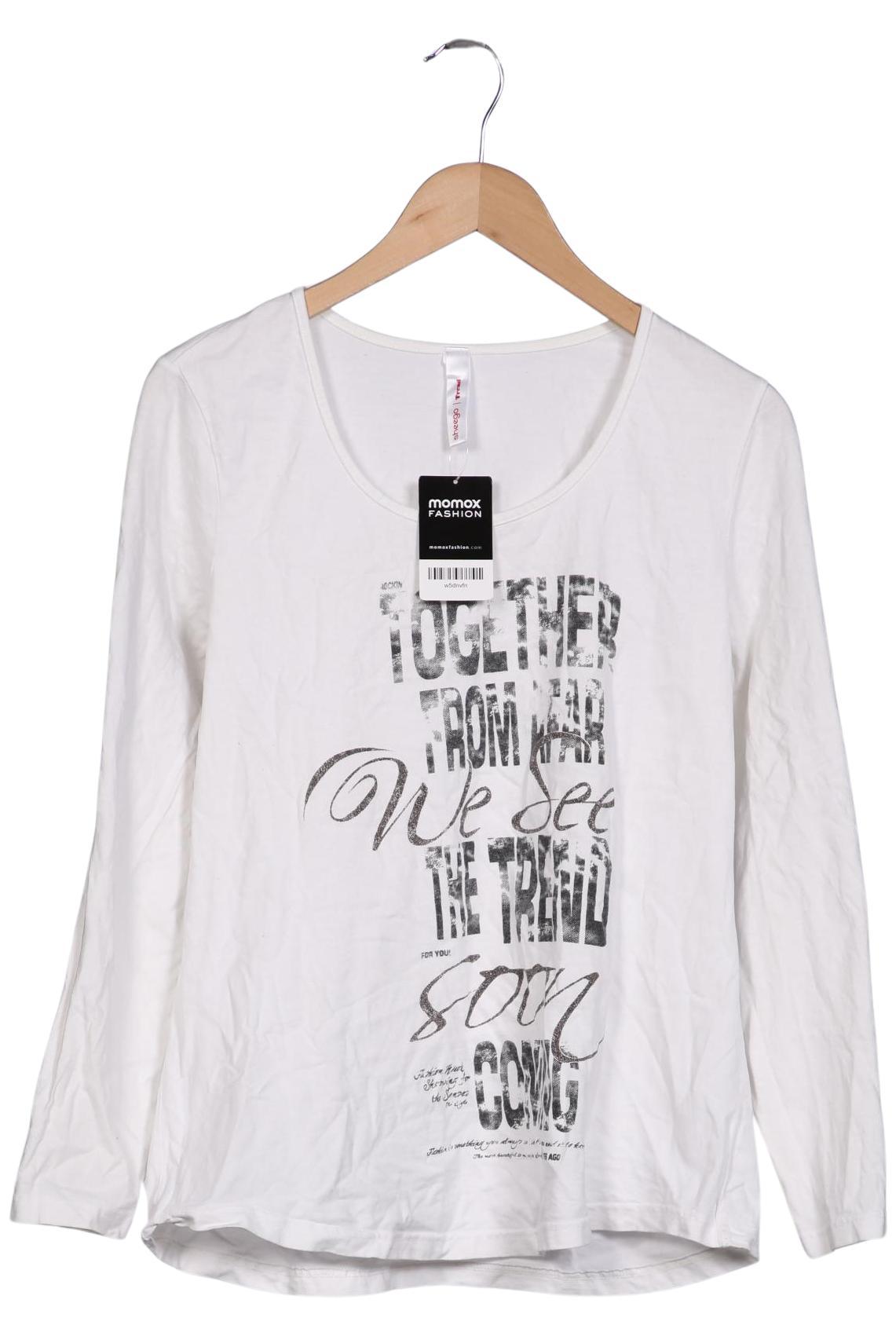 

sheego Damen Langarmshirt, weiß, Gr. 40