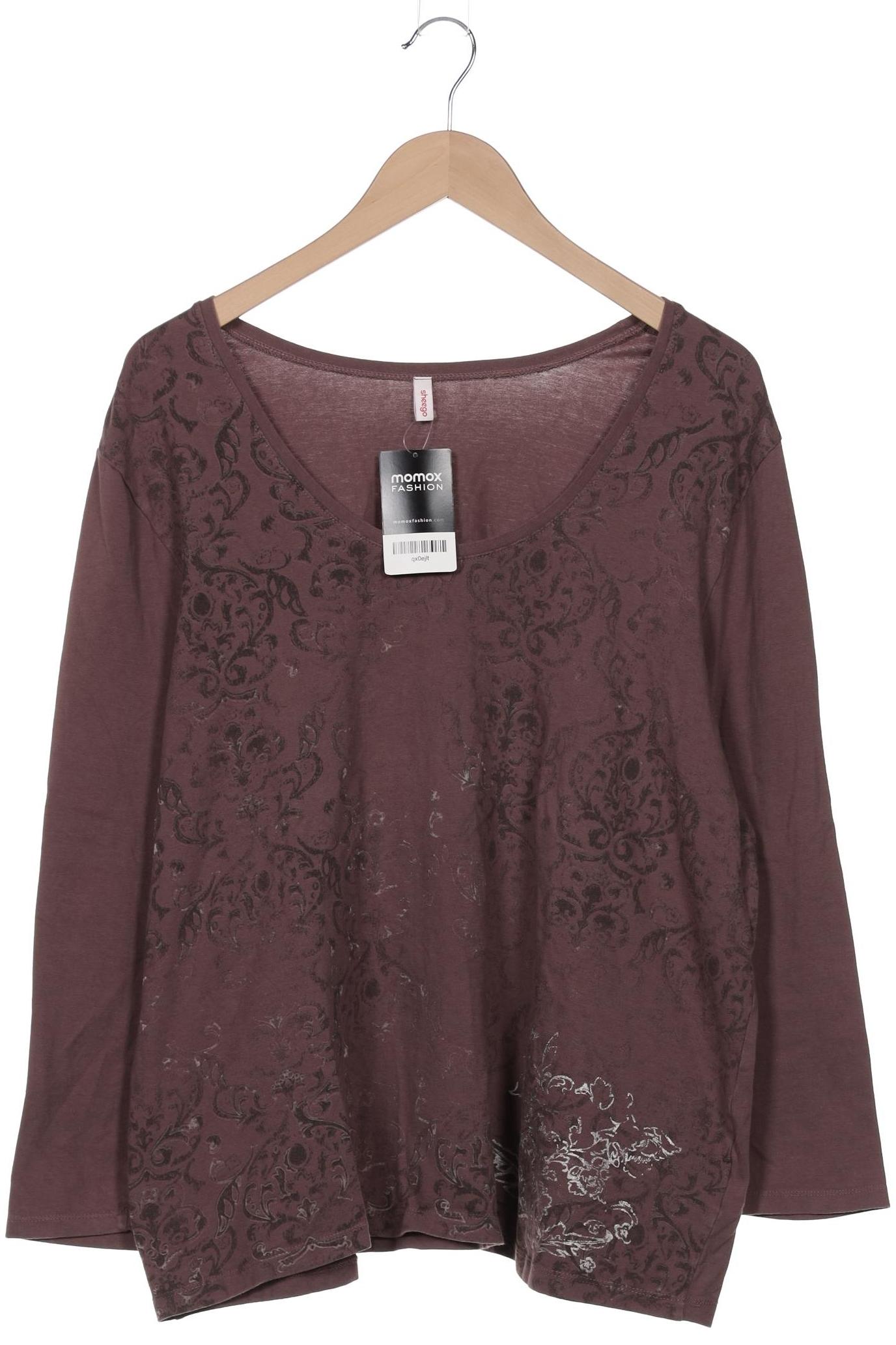 

sheego Damen Langarmshirt, braun, Gr. 48