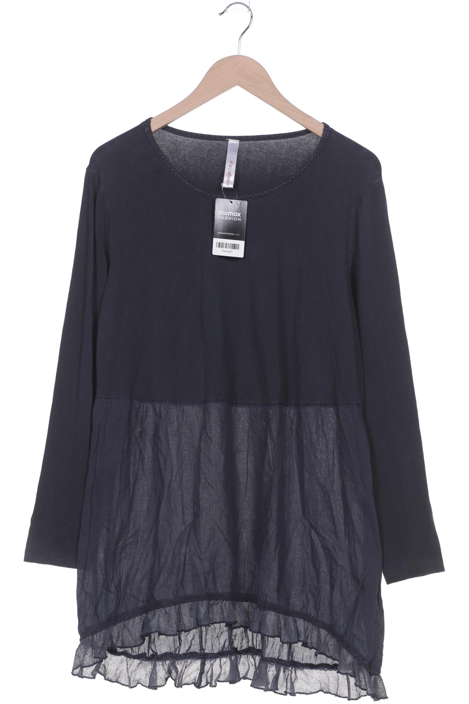 

sheego Damen Langarmshirt, marineblau, Gr. 48
