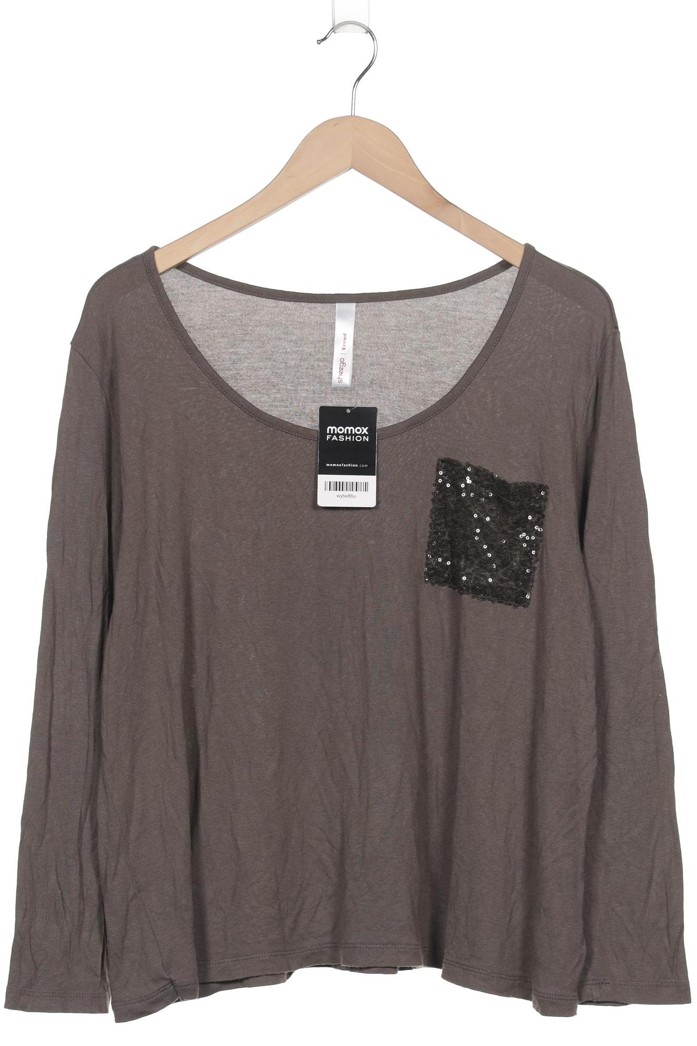 

sheego Damen Langarmshirt, grau, Gr. 48