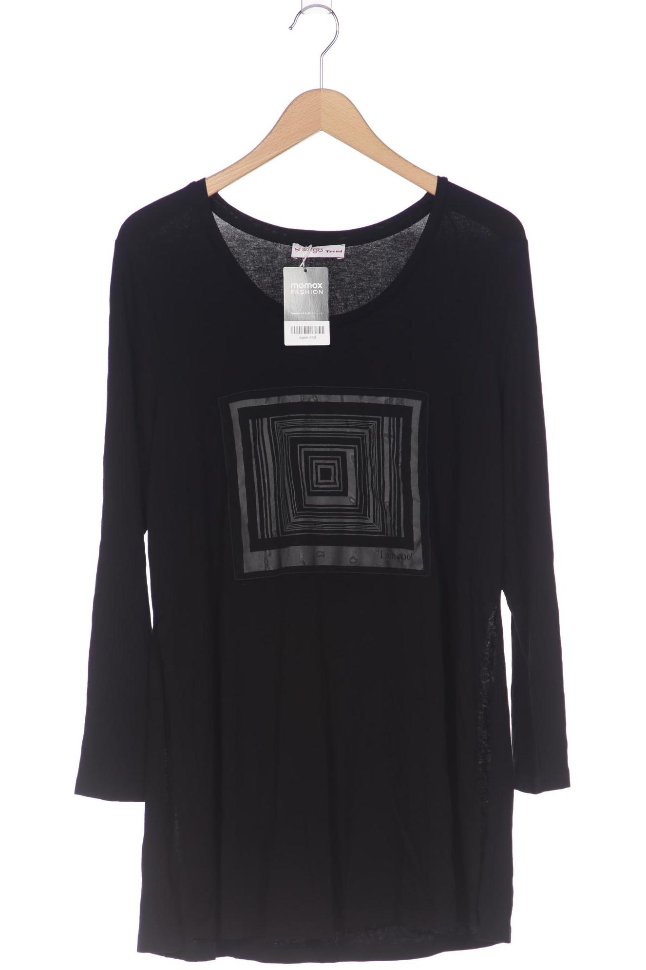 

sheego Damen Langarmshirt, schwarz, Gr. 44