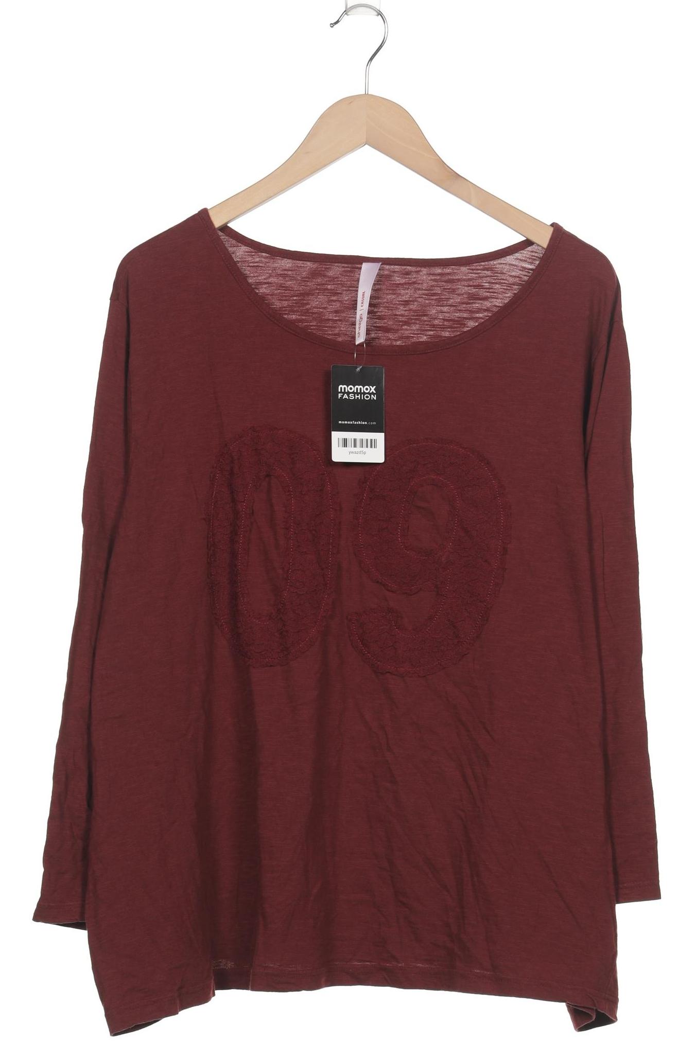 

sheego Damen Langarmshirt, bordeaux, Gr. 52