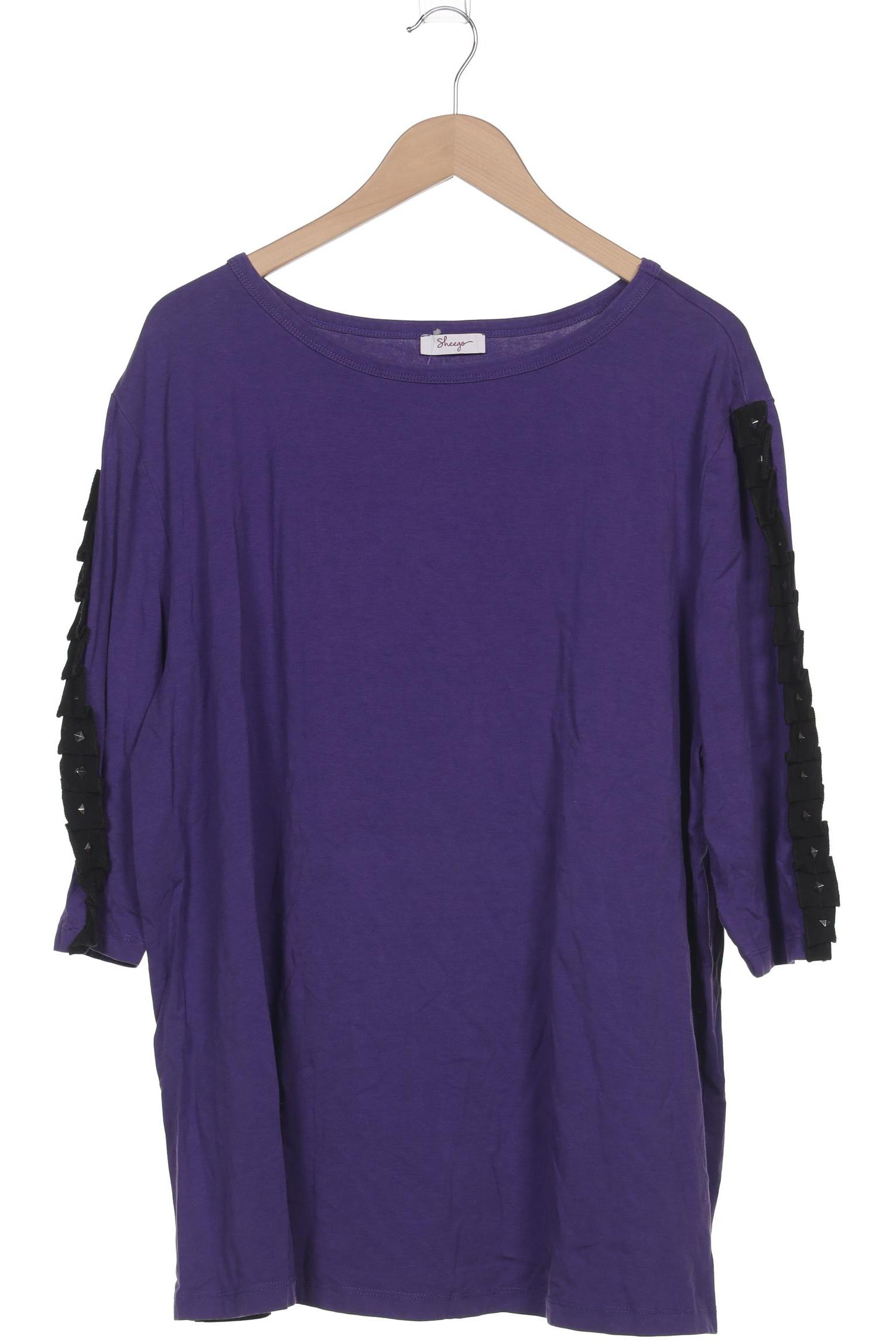 

sheego Damen Langarmshirt, flieder, Gr. 52