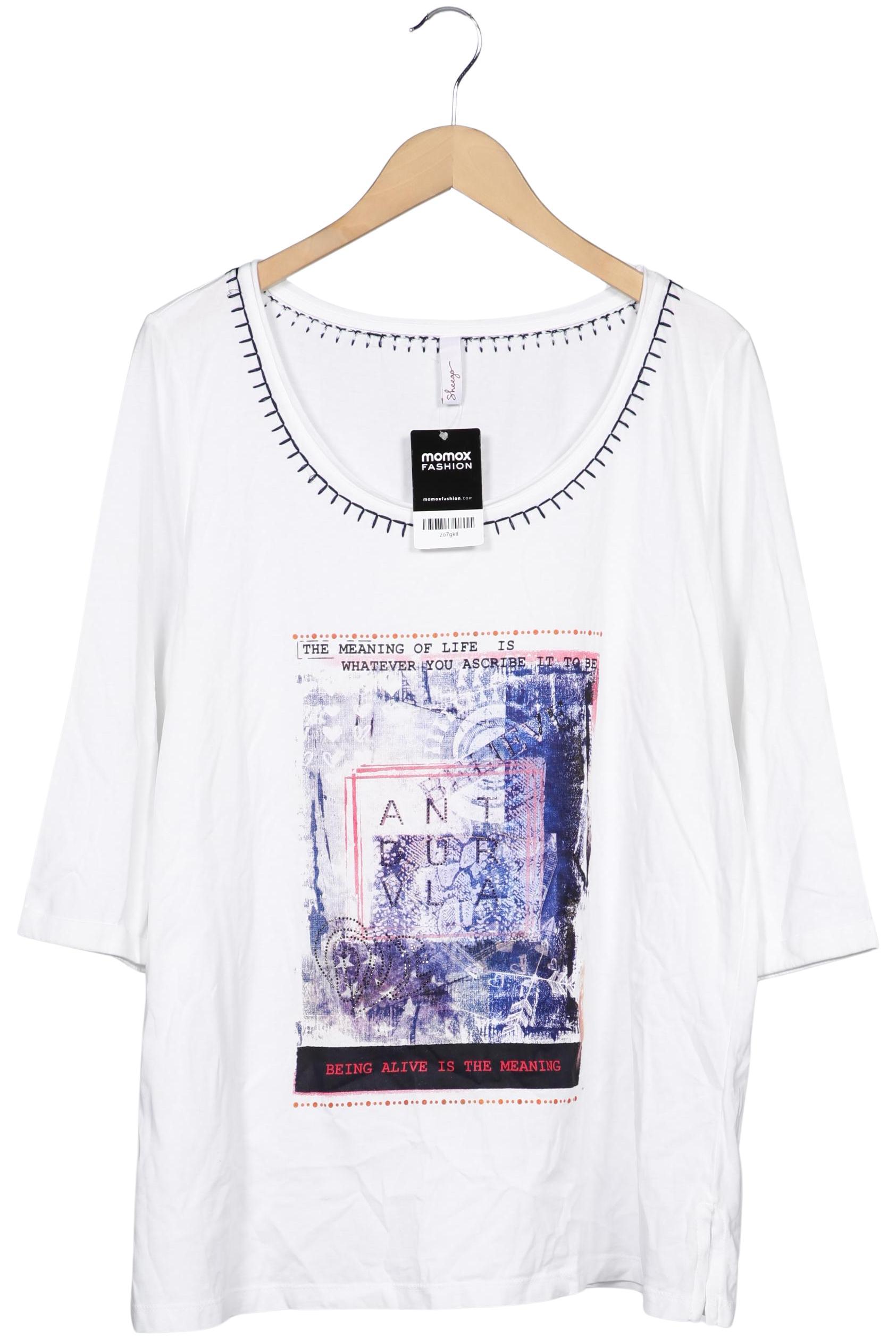 

sheego Damen Langarmshirt, weiß, Gr. 44