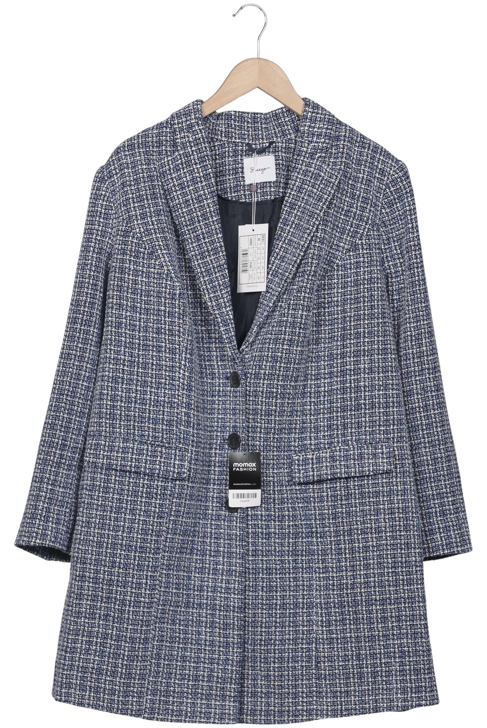 

sheego Damen Mantel, blau, Gr. 48