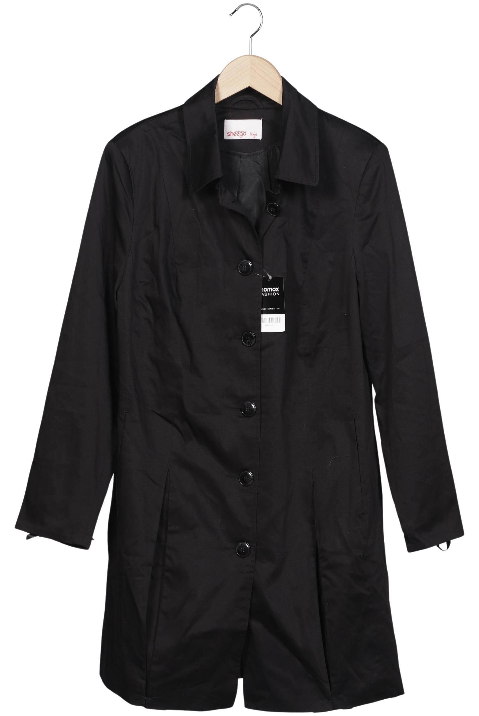 

sheego Damen Mantel, schwarz, Gr. 46