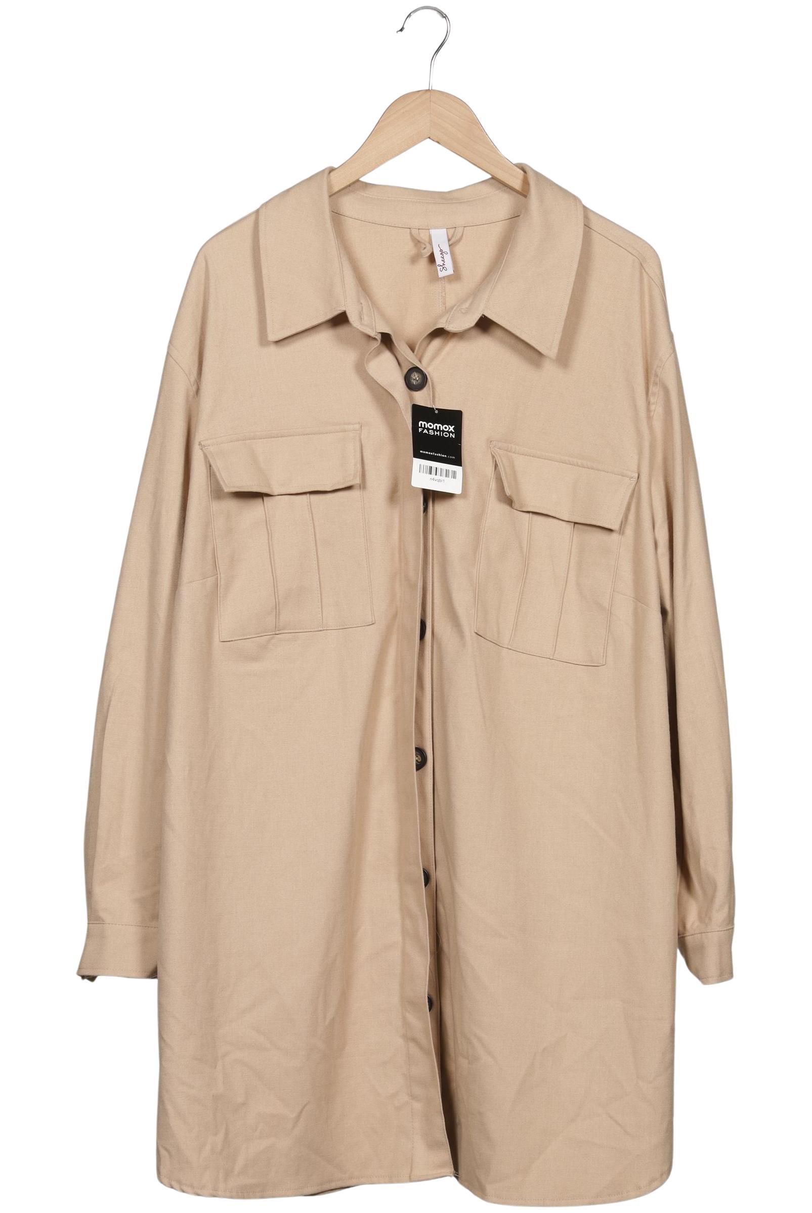 

sheego Damen Mantel, beige, Gr. 52