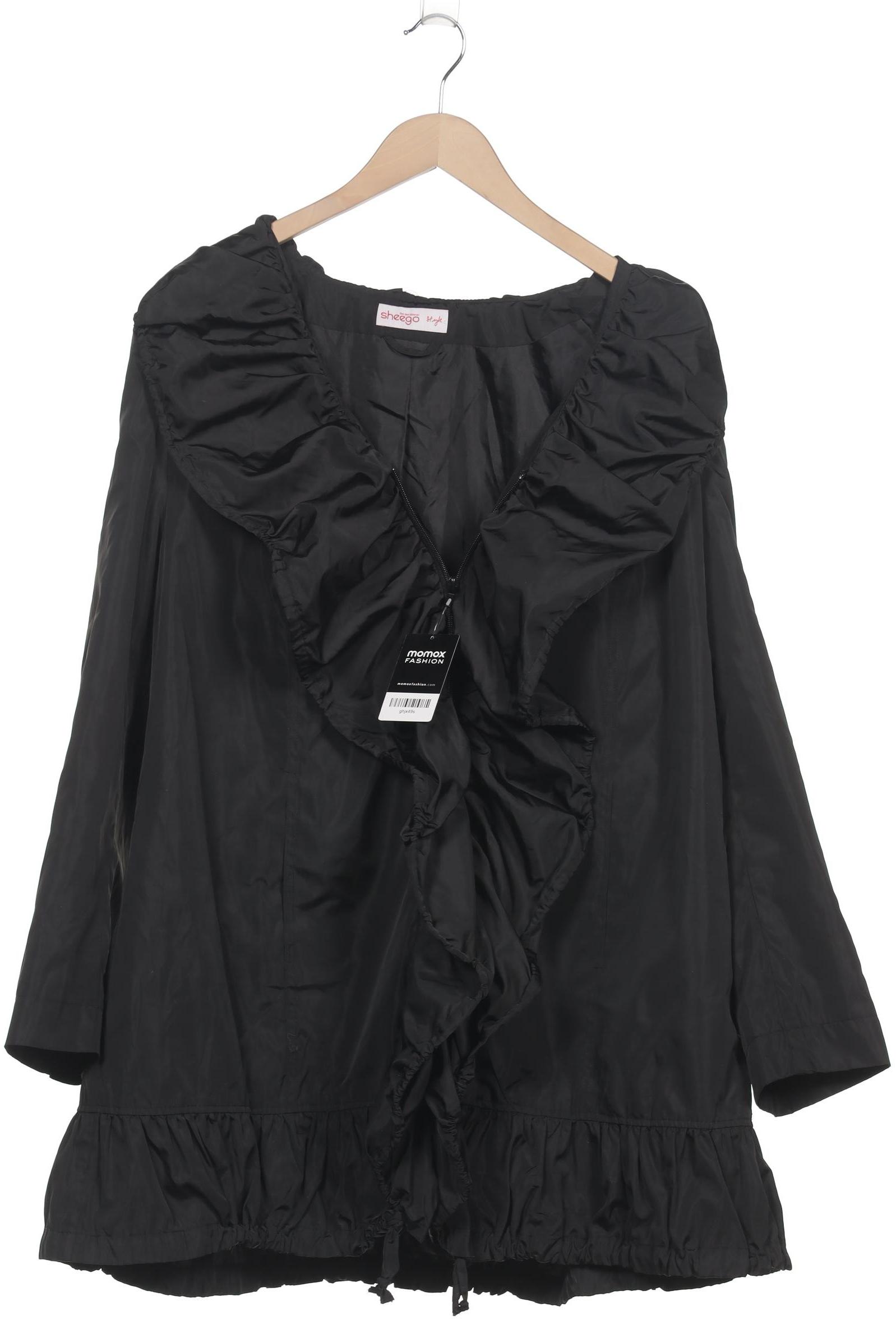 

sheego Damen Mantel, schwarz, Gr. 48