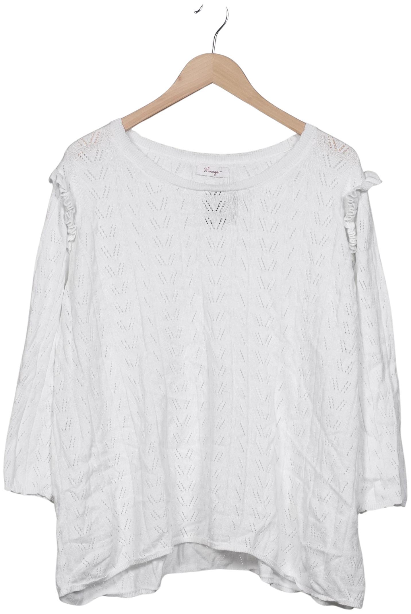 

sheego Damen Pullover, weiß, Gr. 48