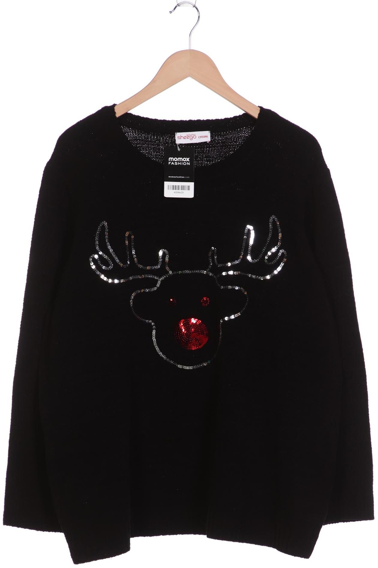 

sheego Damen Pullover, schwarz, Gr. 48