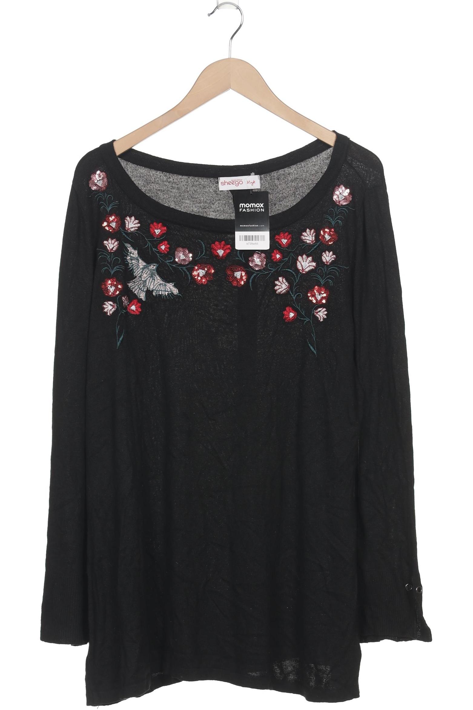 

sheego Damen Pullover, schwarz, Gr. 48