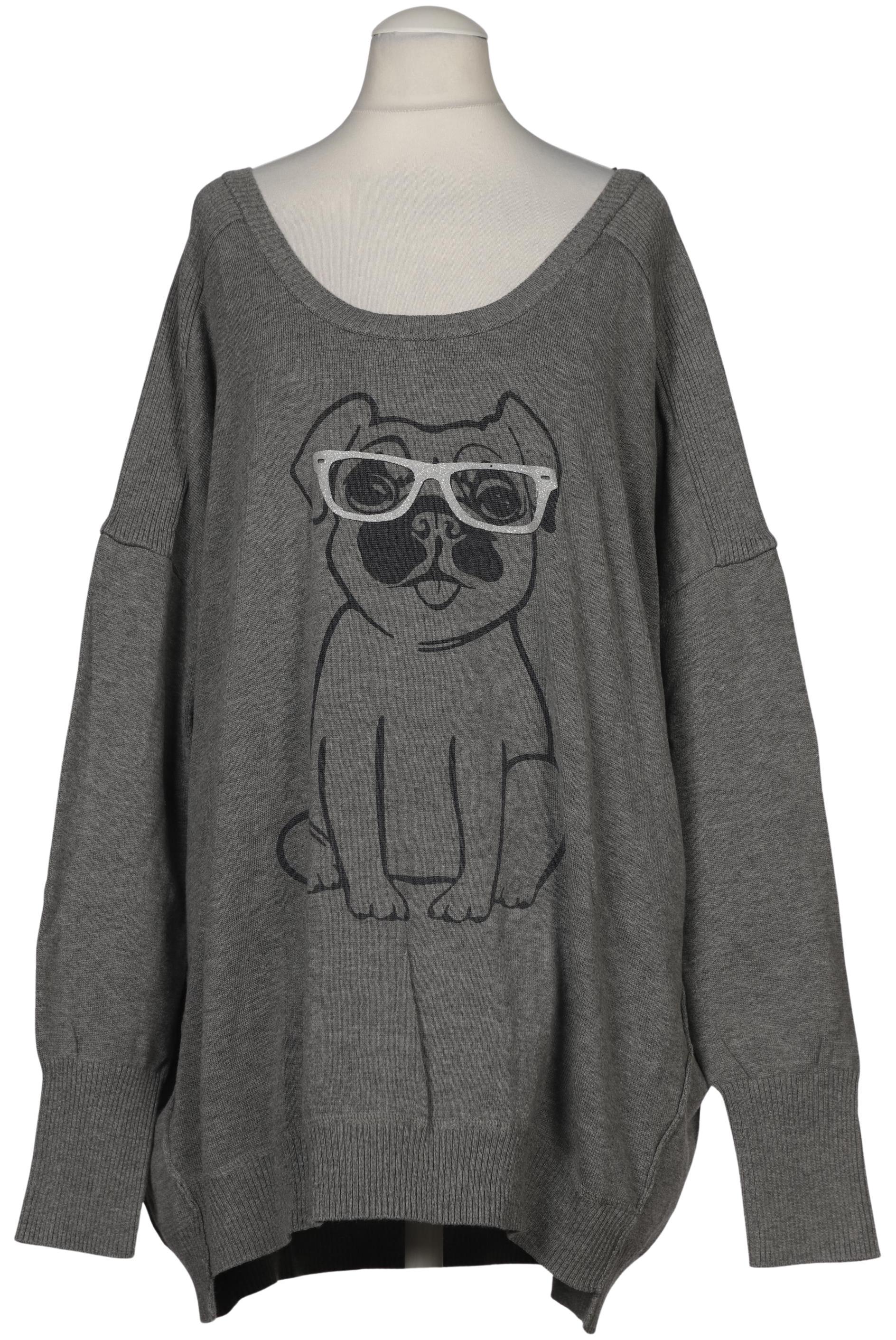 

sheego Damen Pullover, grau, Gr. 52