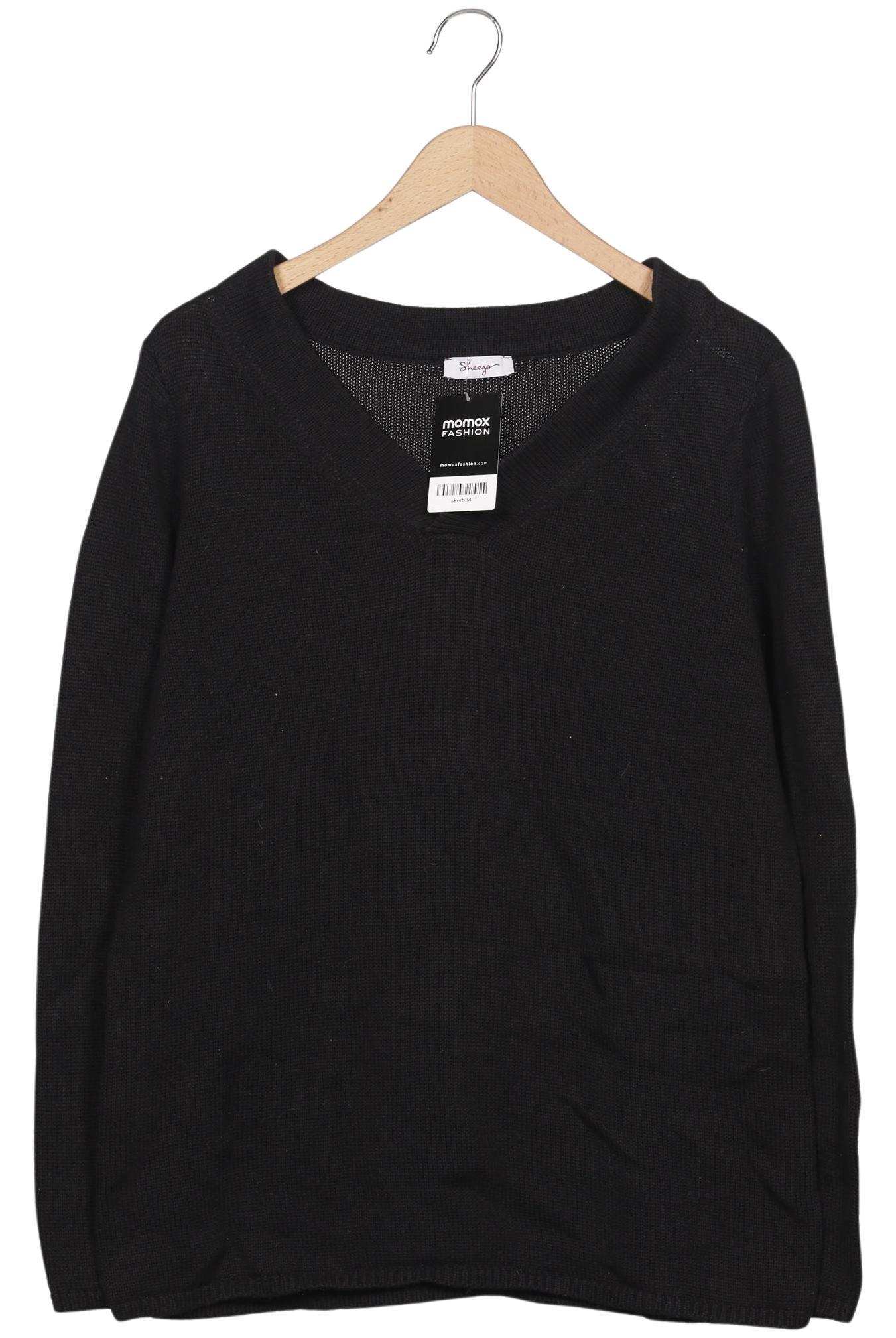 

sheego Damen Pullover, schwarz, Gr. 46