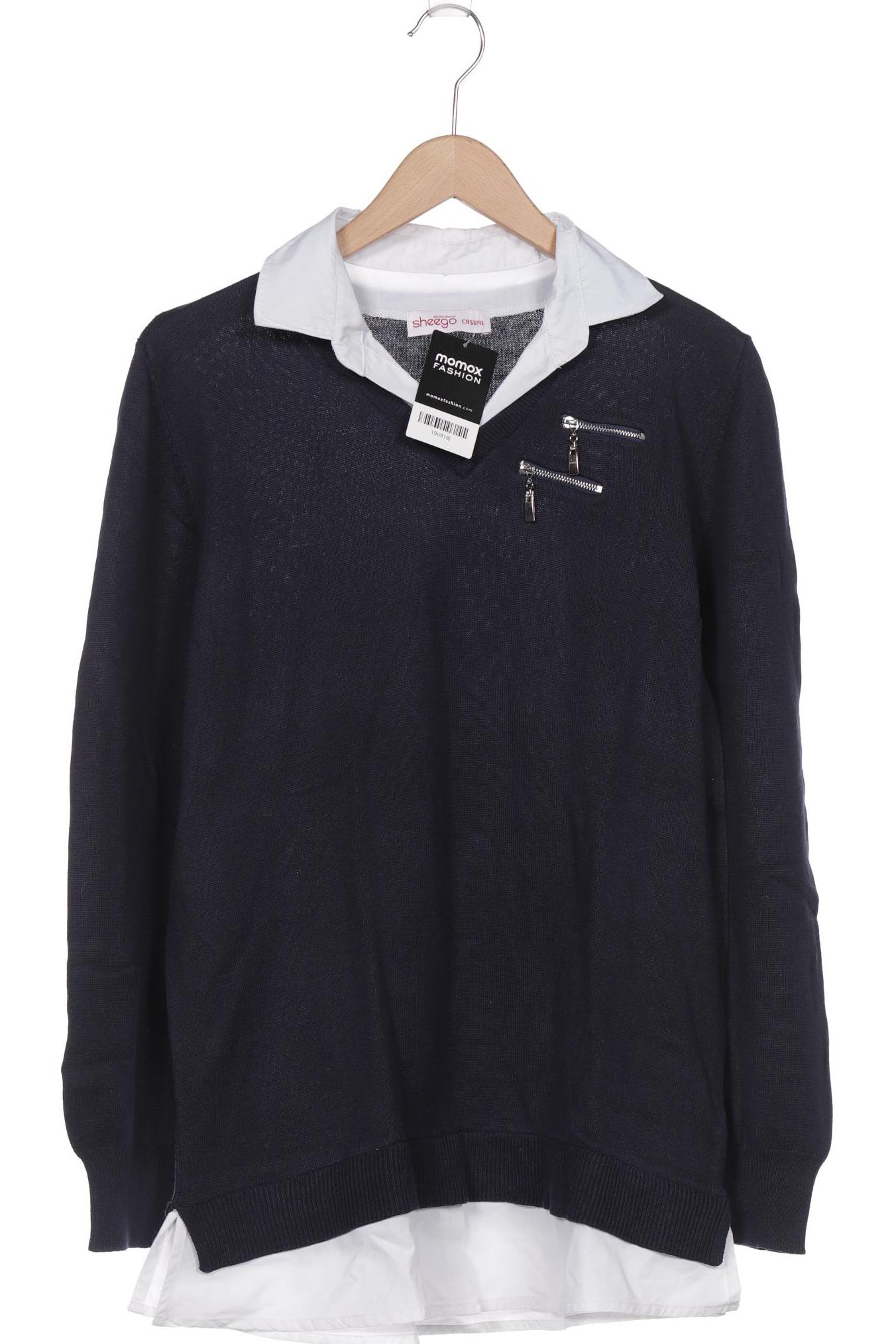 

sheego Damen Pullover, marineblau, Gr. 40