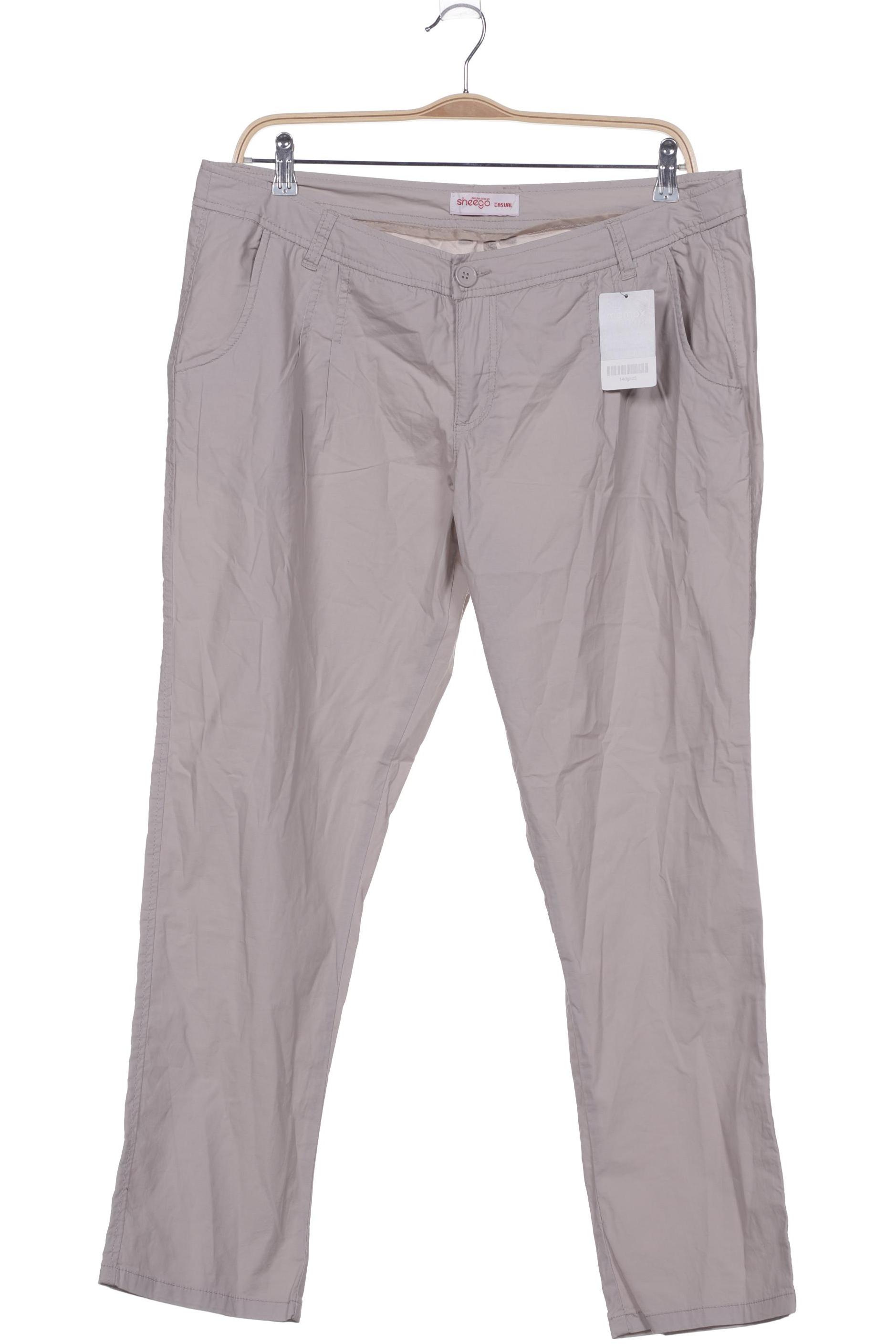 

sheego Damen Stoffhose, beige, Gr. 24