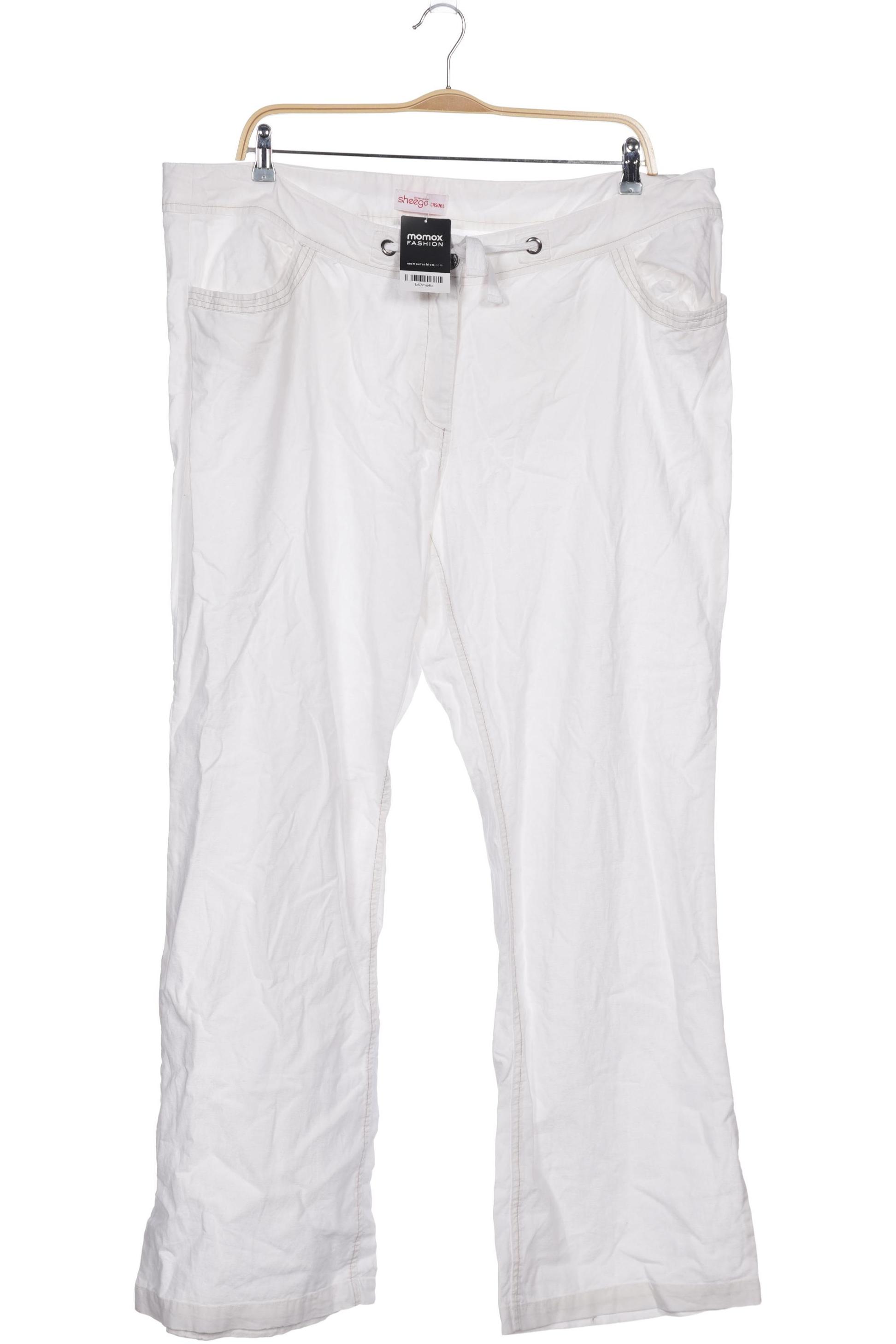 

sheego Damen Stoffhose, weiß, Gr. 104