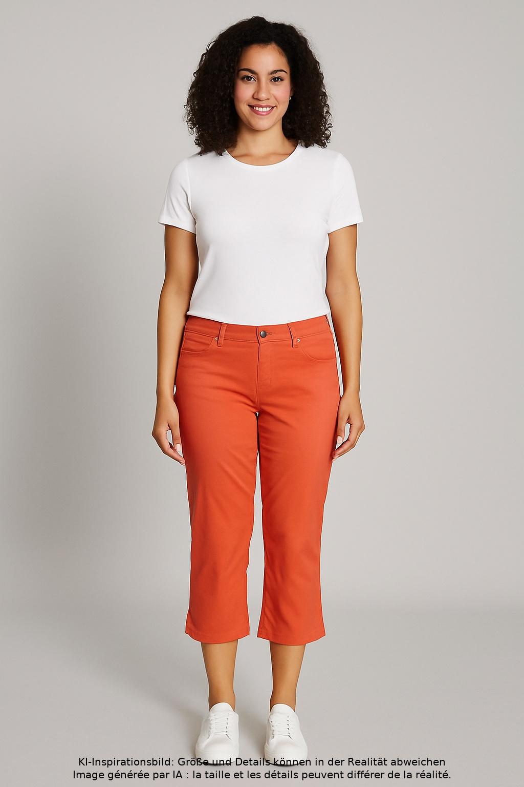 

sheego Damen Stoffhose, orange, Gr. 50