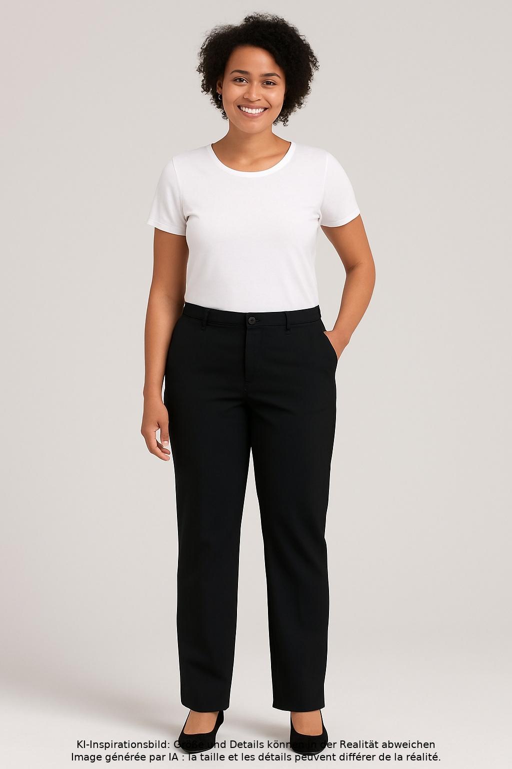 

sheego Damen Stoffhose, schwarz, Gr. 58