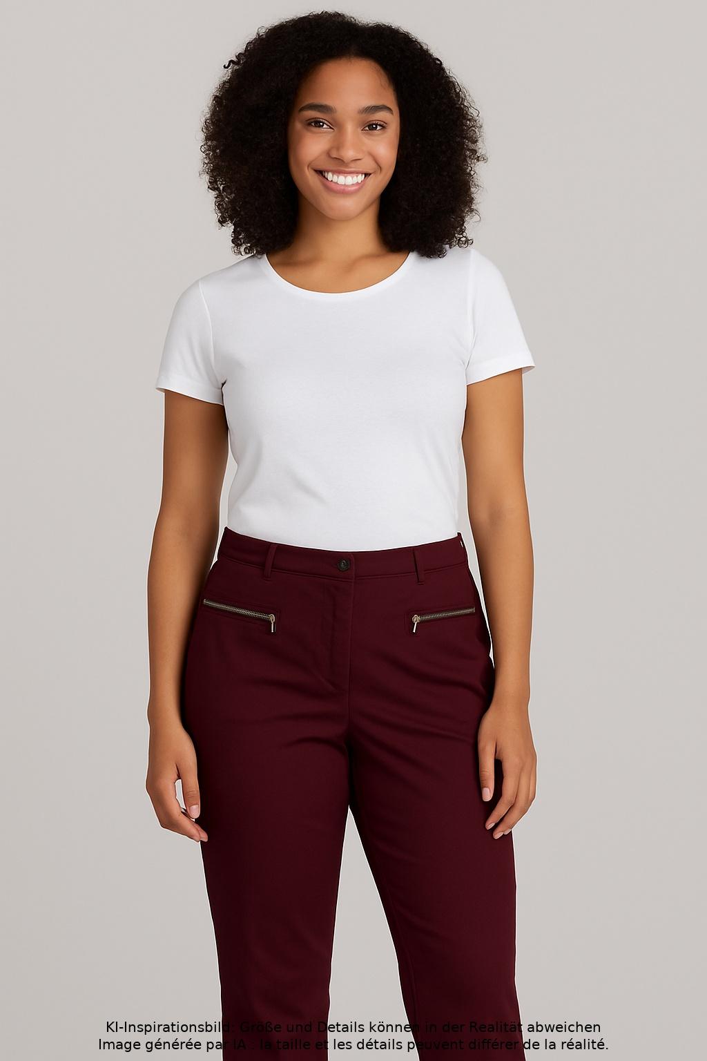 

sheego Damen Stoffhose, bordeaux, Gr. 52