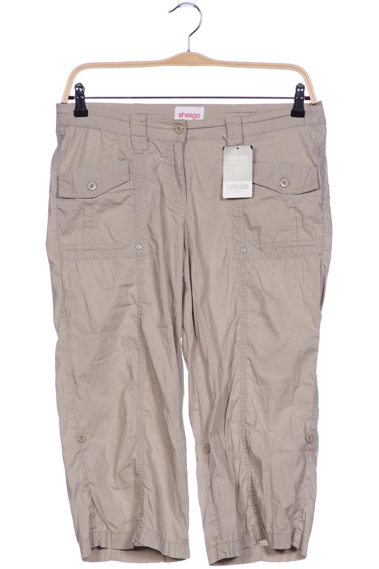 

sheego Damen Stoffhose, beige, Gr. 42