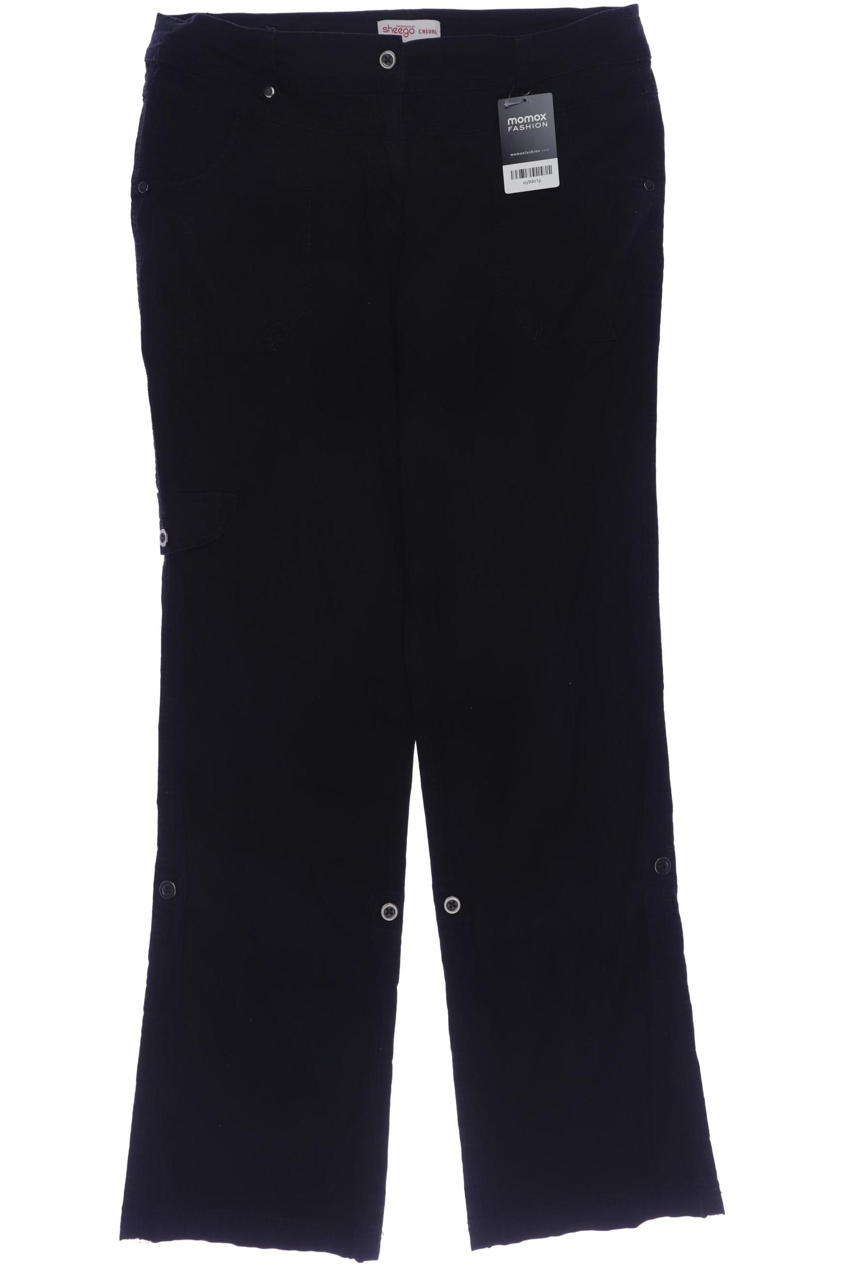 

sheego Damen Stoffhose, schwarz, Gr. 88