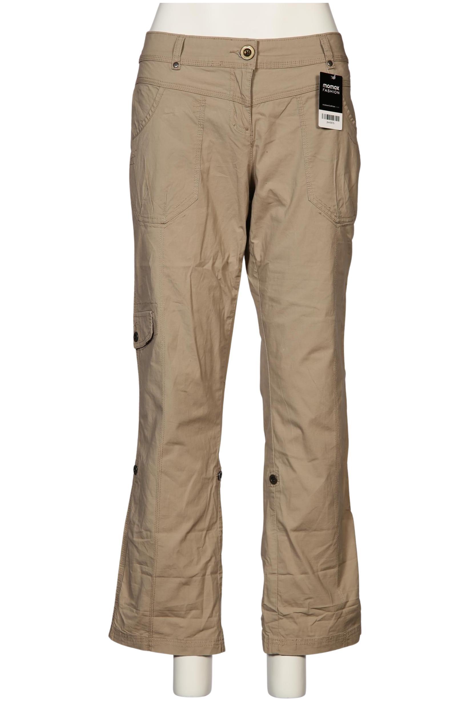 

sheego Damen Stoffhose, beige, Gr. 44