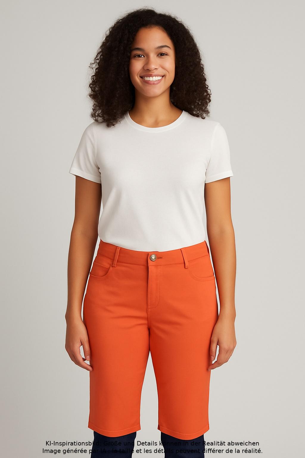 

sheego Damen Stoffhose, orange, Gr. 25