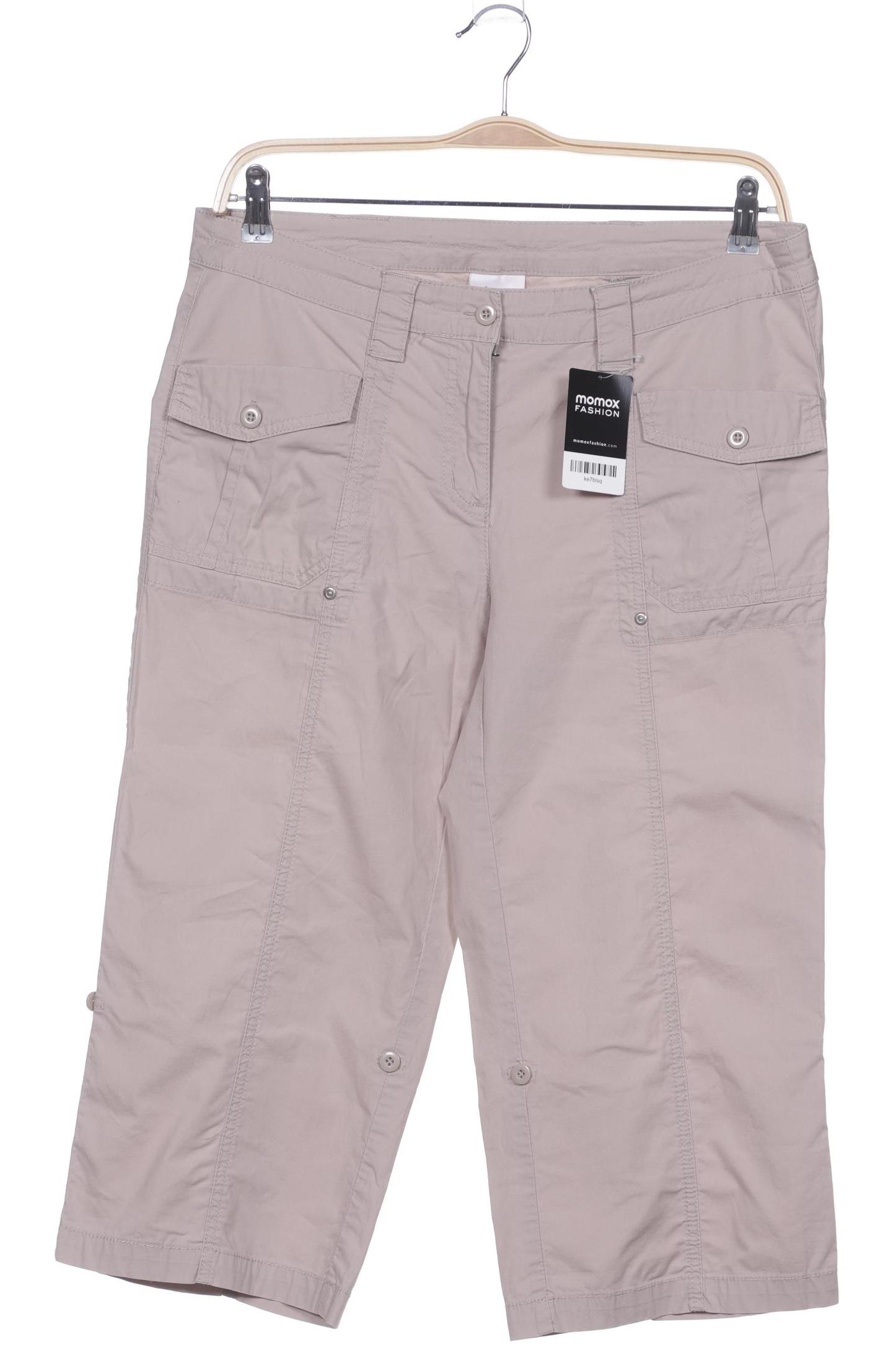 

sheego Damen Stoffhose, beige, Gr. 44