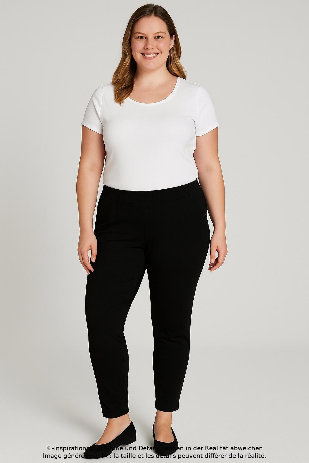 

sheego Damen Stoffhose, schwarz, Gr. 46