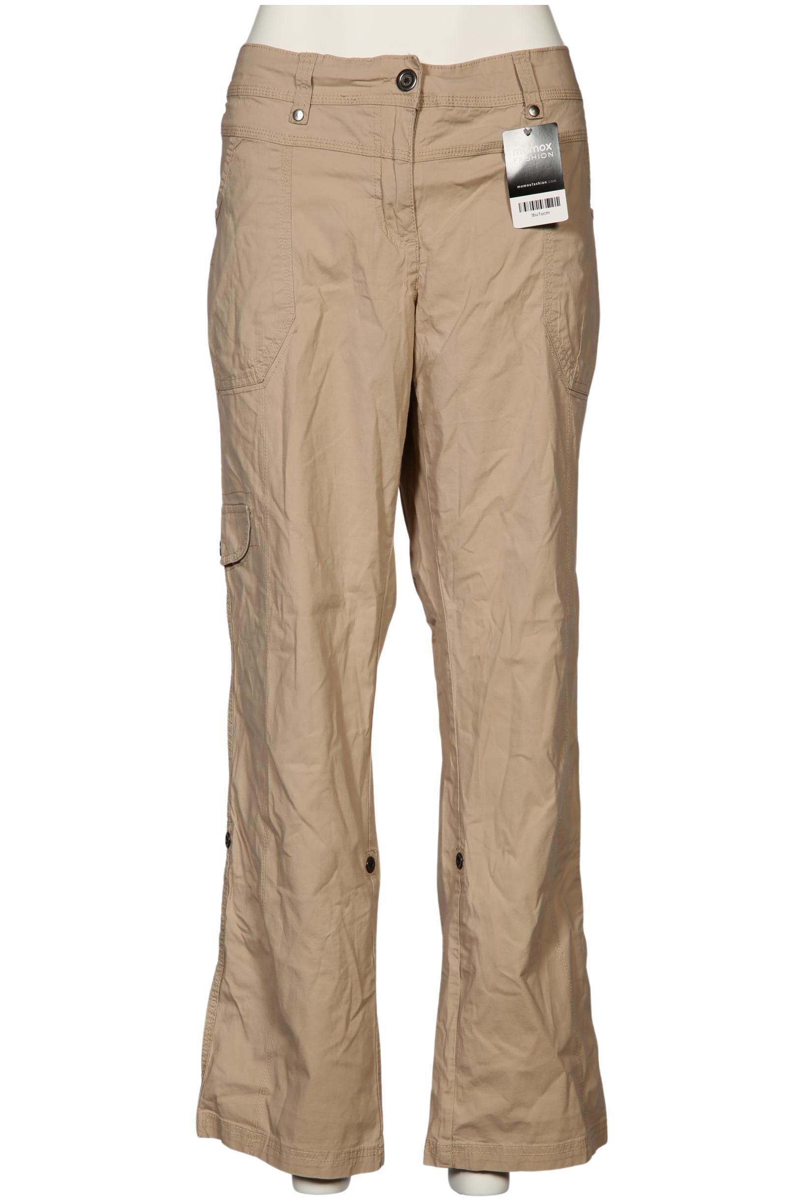 

sheego Damen Stoffhose, beige, Gr. 48
