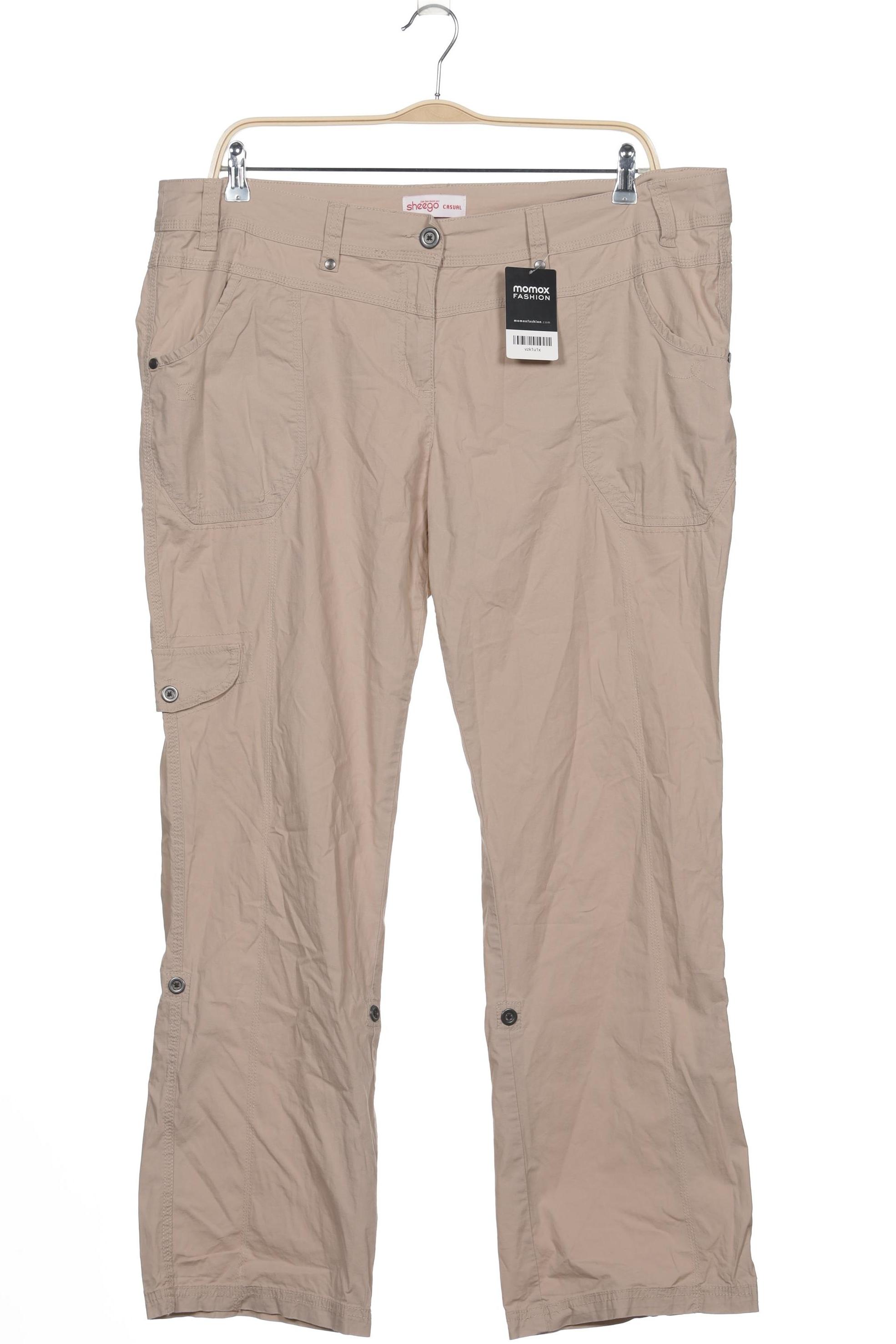 

sheego Damen Stoffhose, beige, Gr. 50