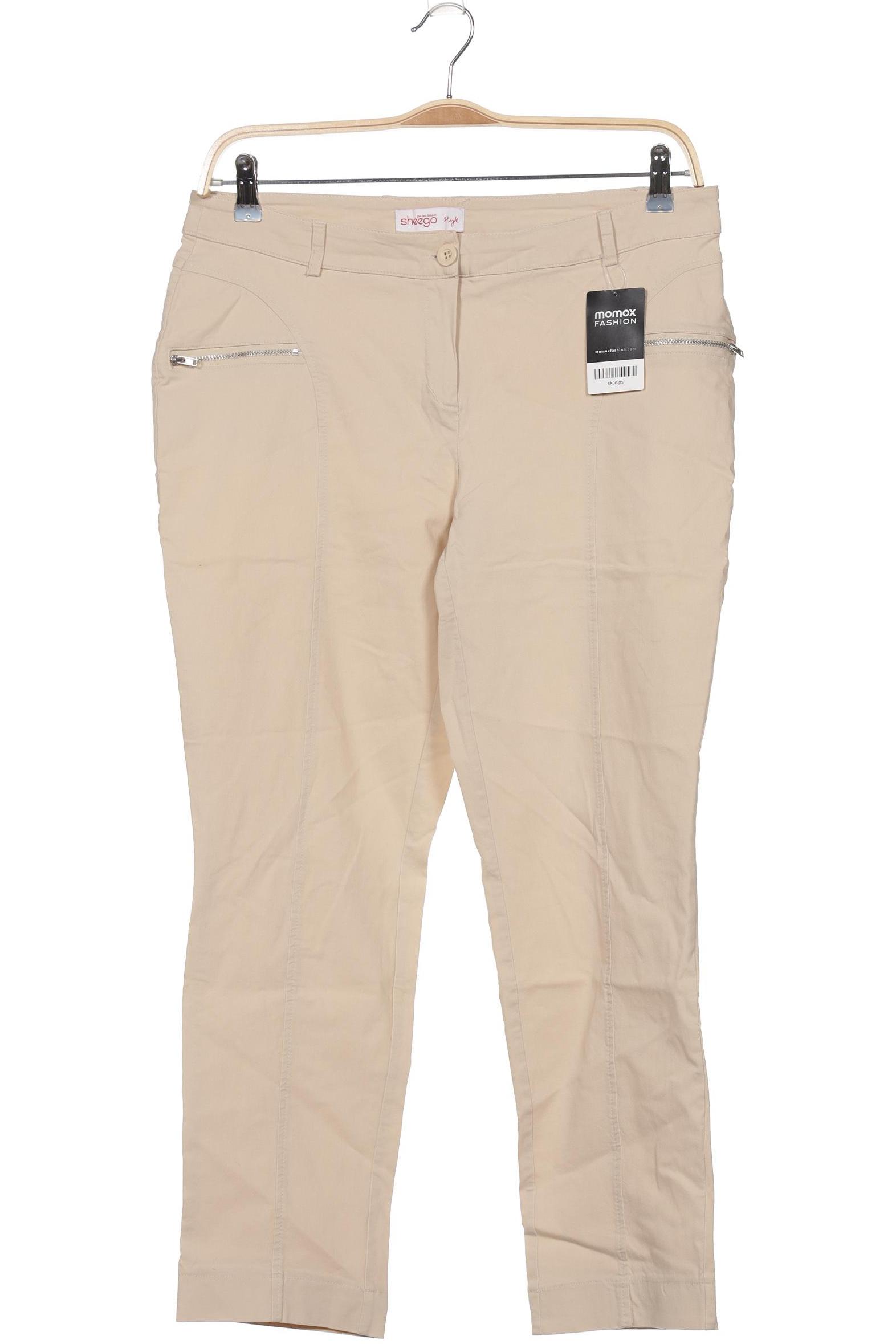 

sheego Damen Stoffhose, beige, Gr. 22