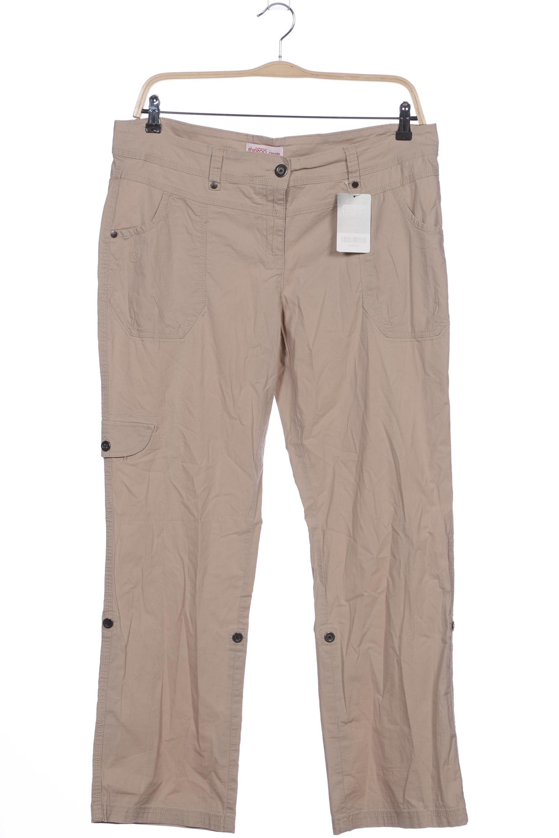 

sheego Damen Stoffhose, beige, Gr. 46