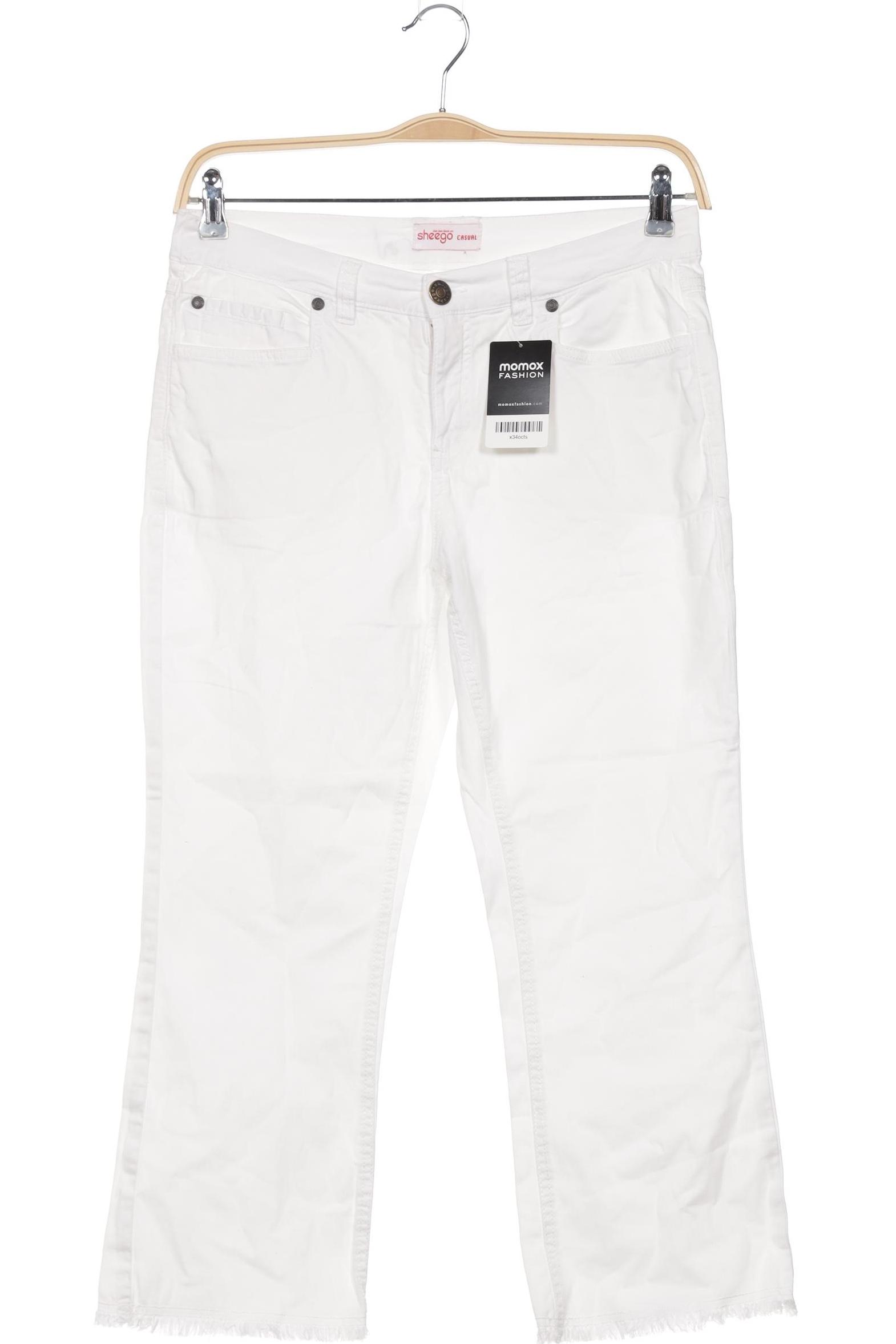 

sheego Damen Stoffhose, weiß, Gr. 40