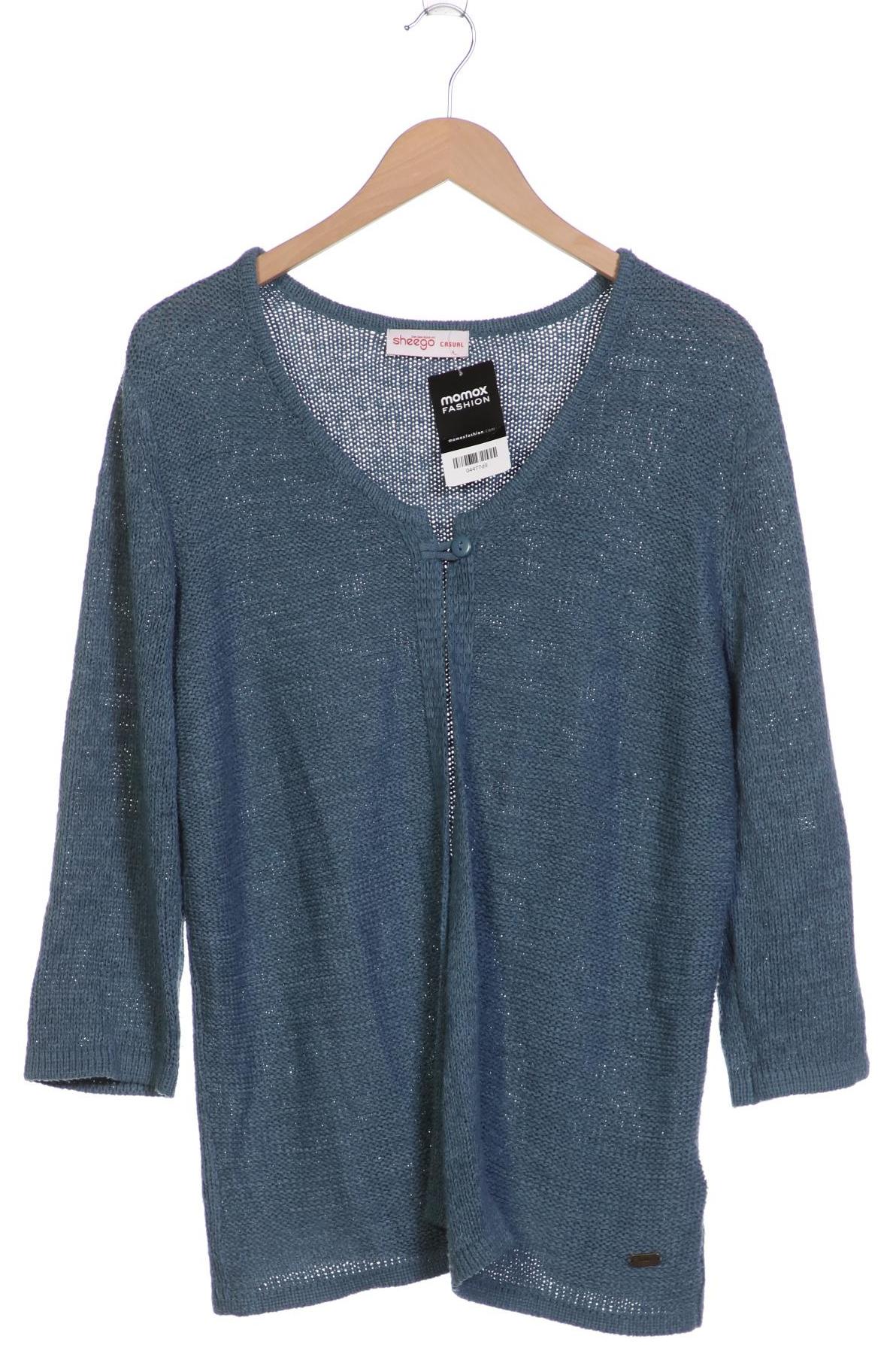 

sheego Damen Strickjacke, blau