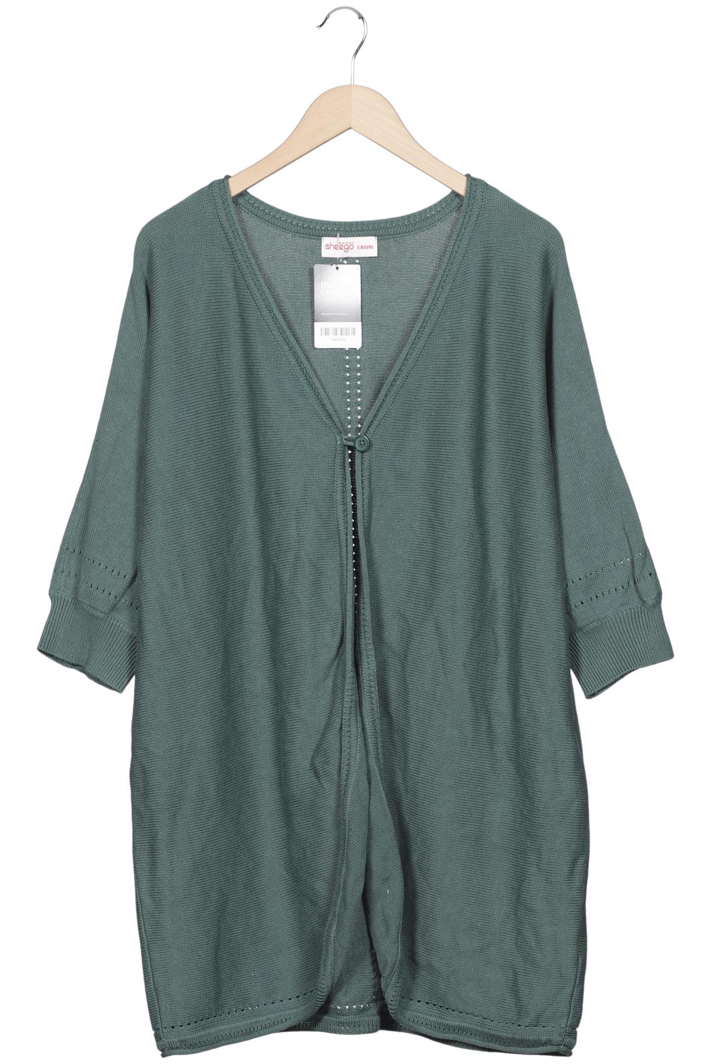 

sheego Damen Strickjacke, grün, Gr. 52