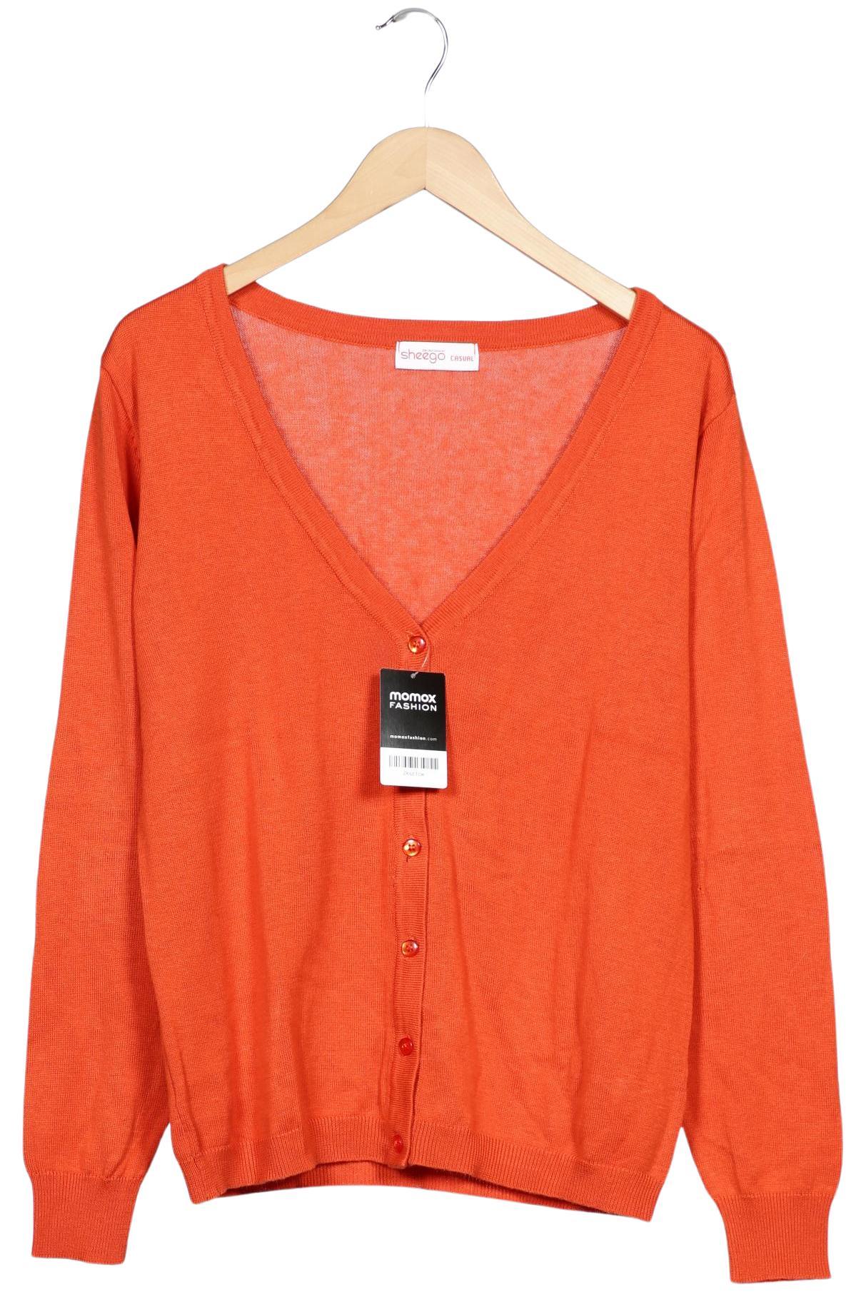 

sheego Damen Strickjacke, orange, Gr. 40