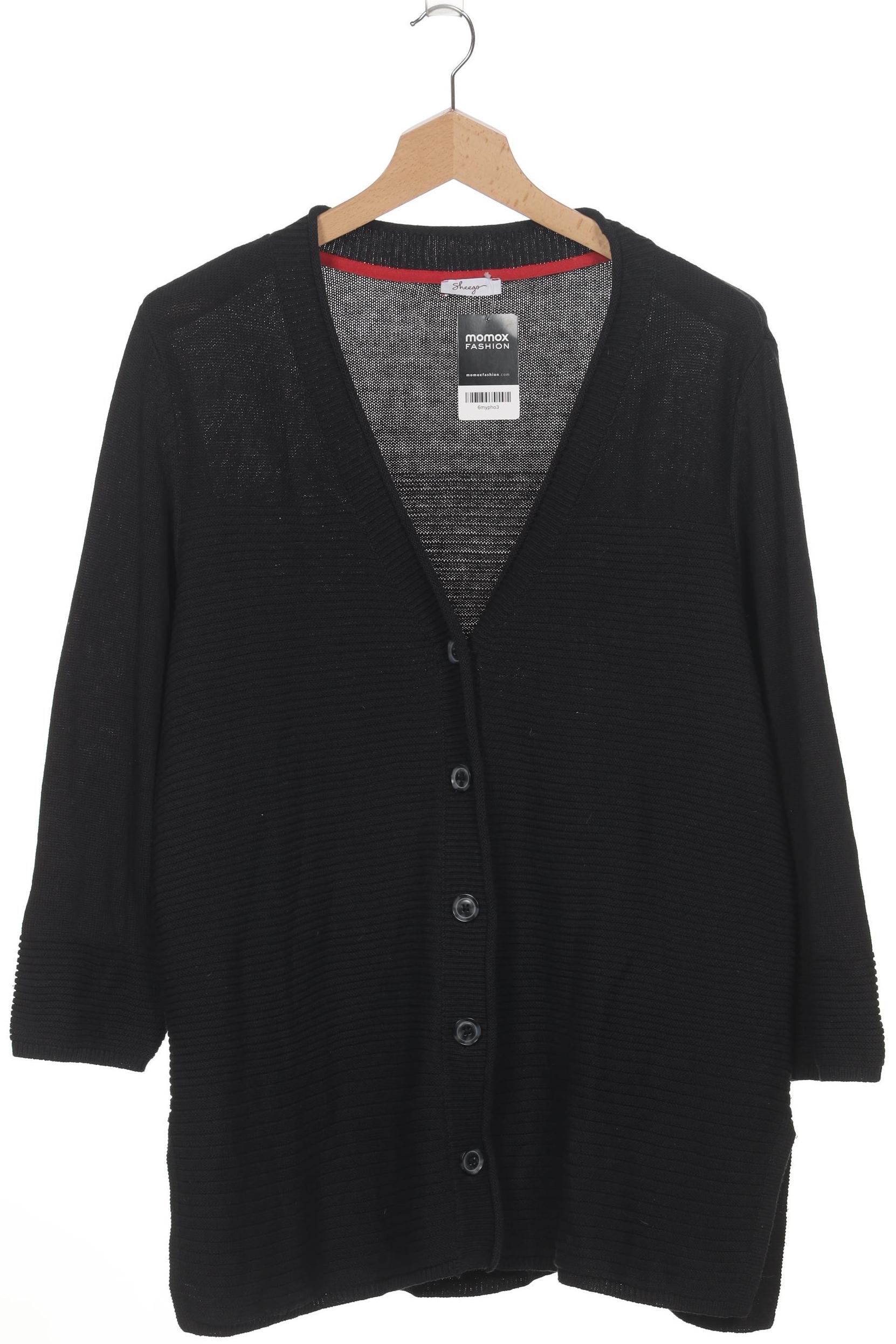 

sheego Damen Strickjacke, schwarz, Gr. 48