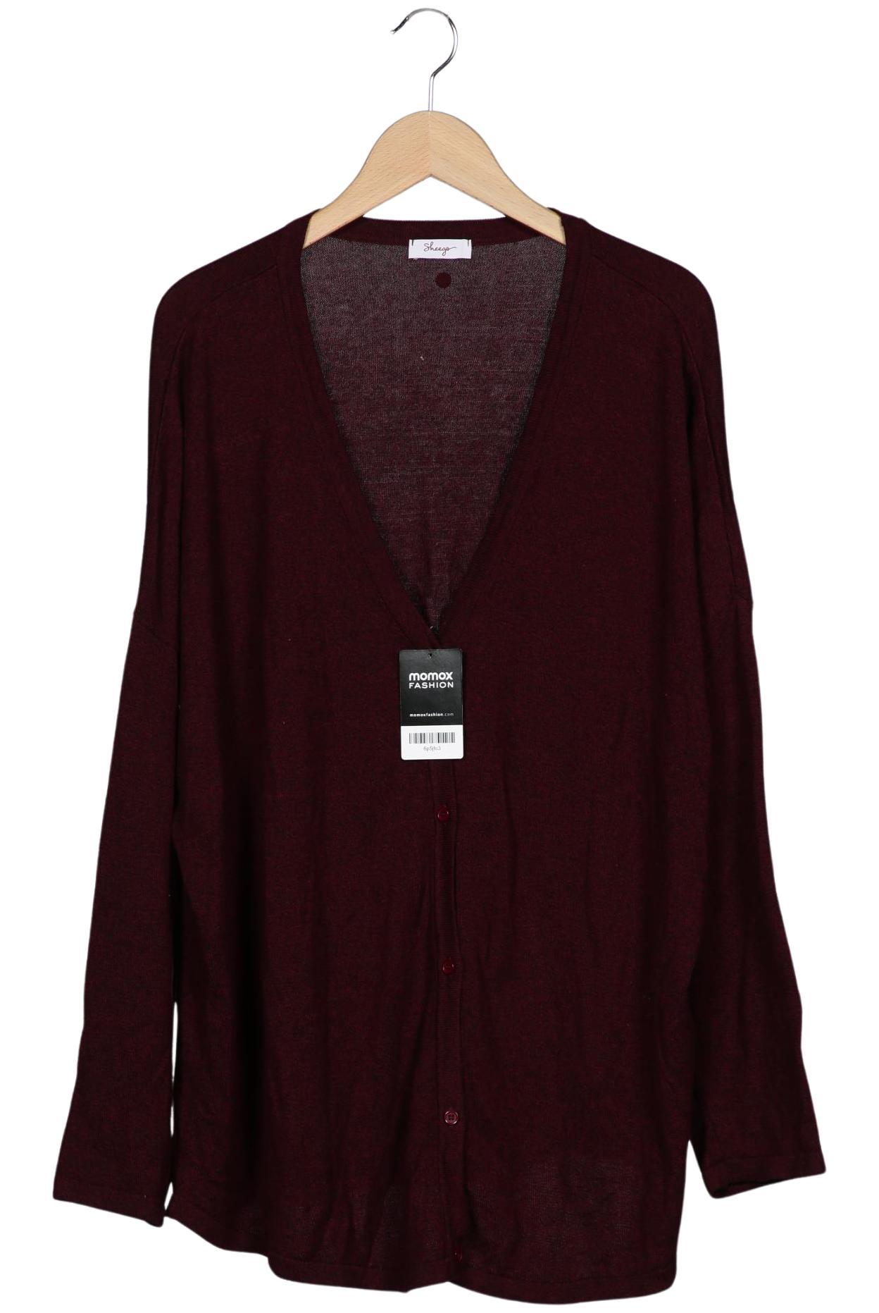 

sheego Damen Strickjacke, bordeaux, Gr. 48