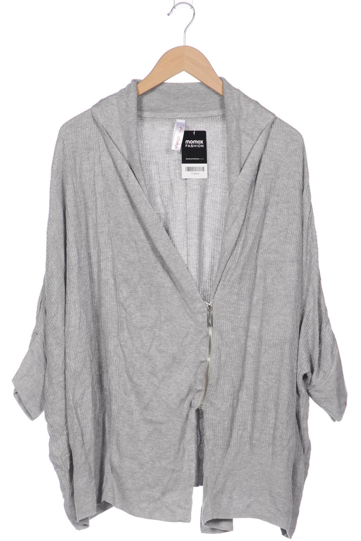 

sheego Damen Strickjacke, grau, Gr. 52