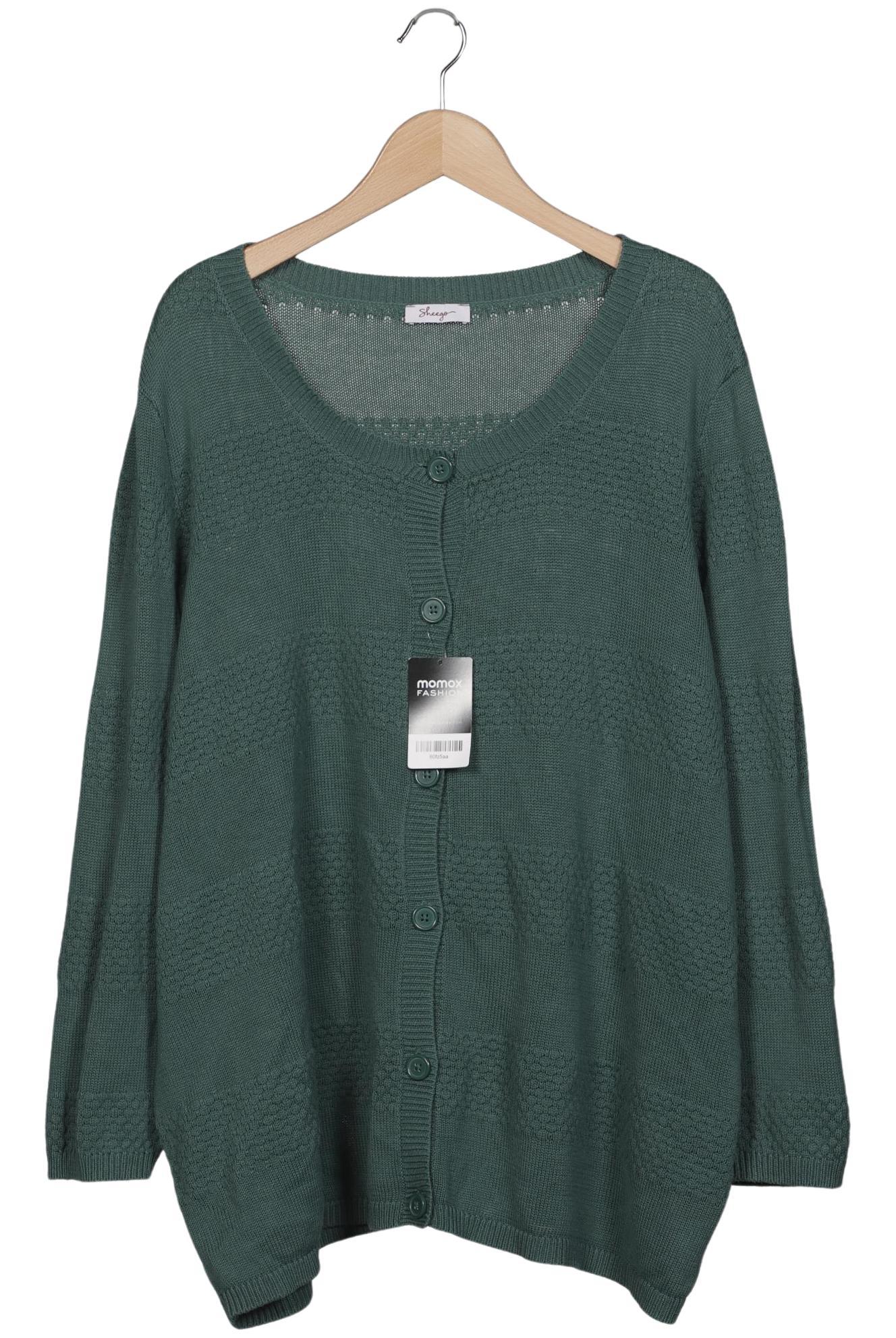 

sheego Damen Strickjacke, grün, Gr. 52